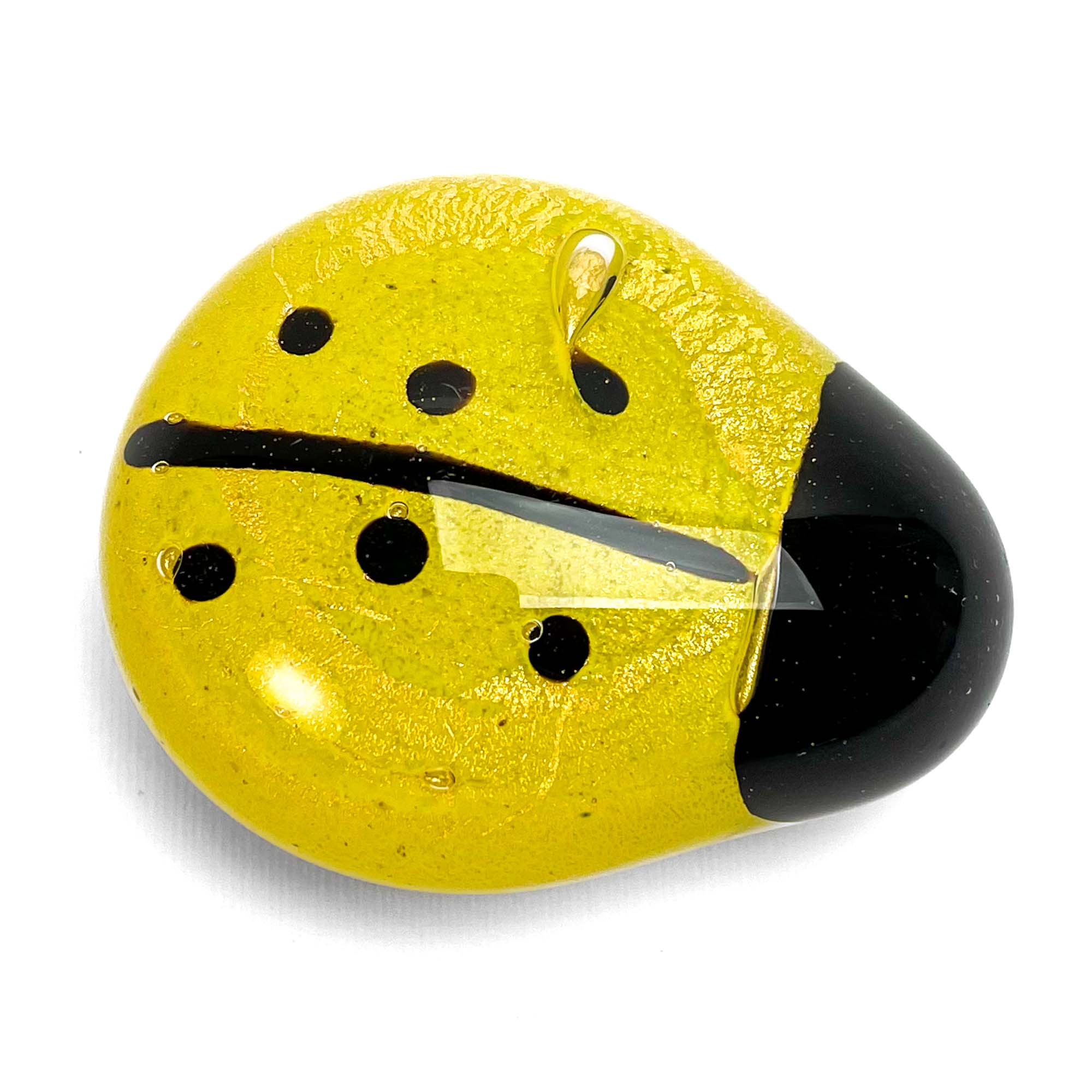 Presse-papier coccinelle jaune - Verre de Murano