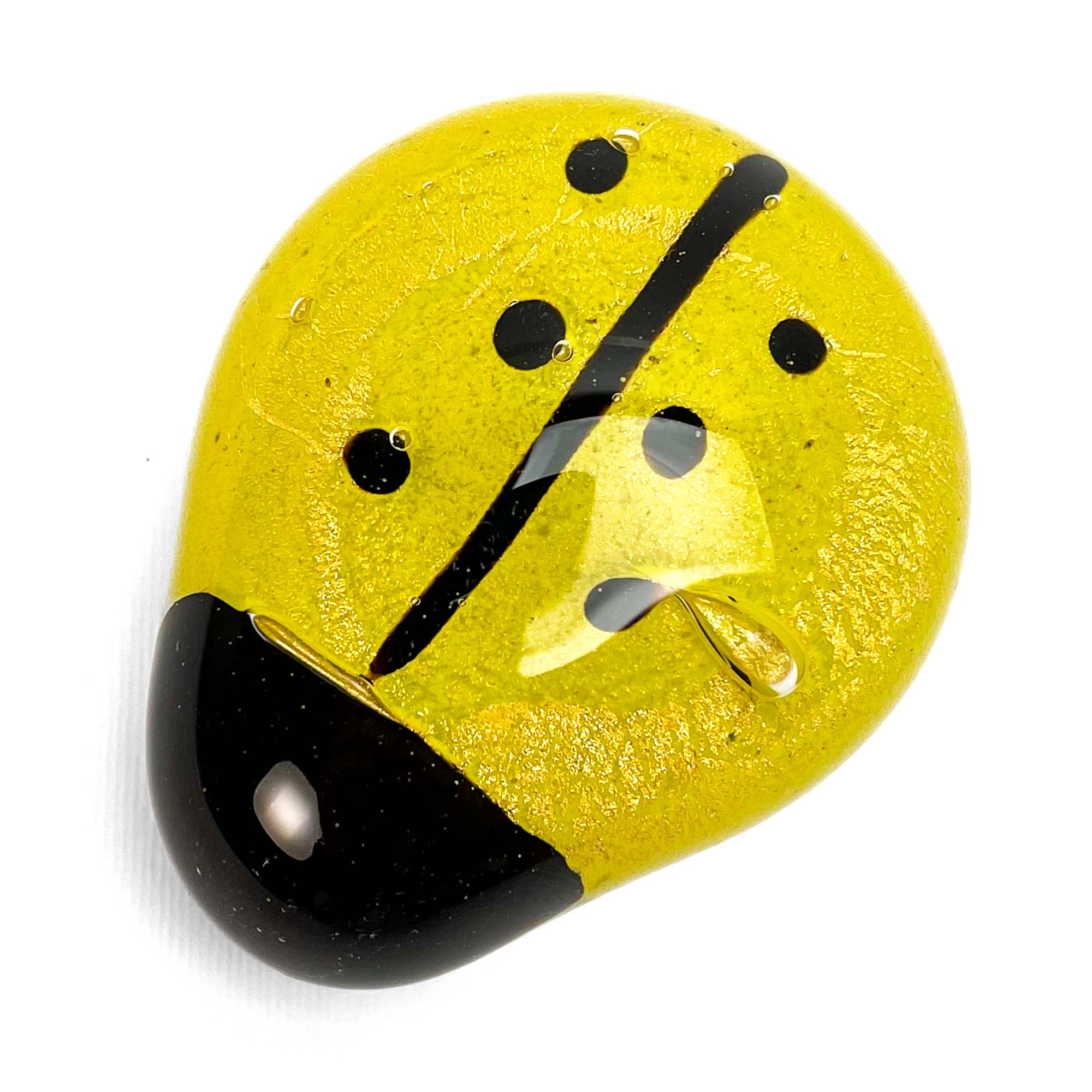 Yellow ladybug paperweight - Murano Glass