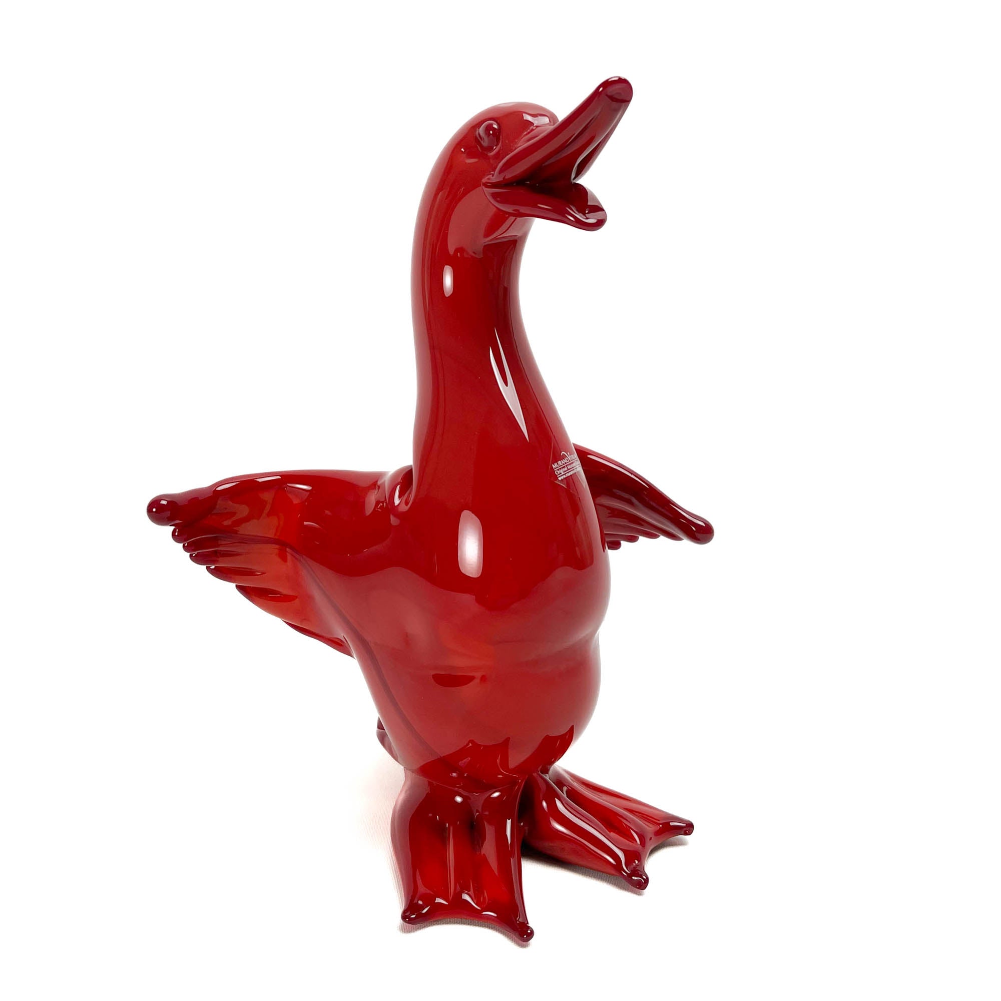 Canard Rouge En Verre De Murano