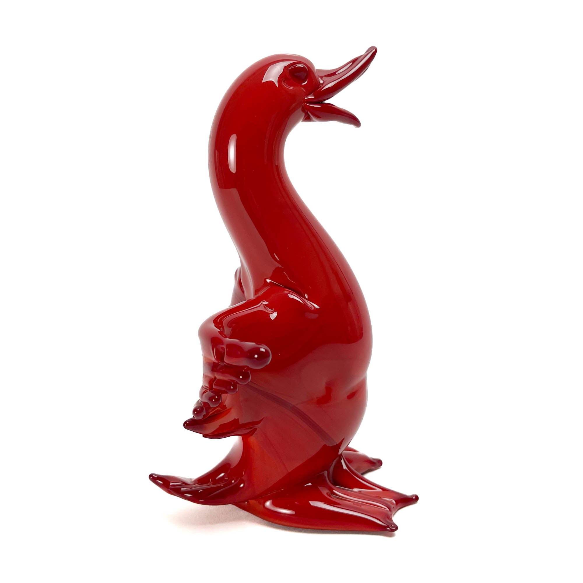 Canard Rouge En Verre De Murano