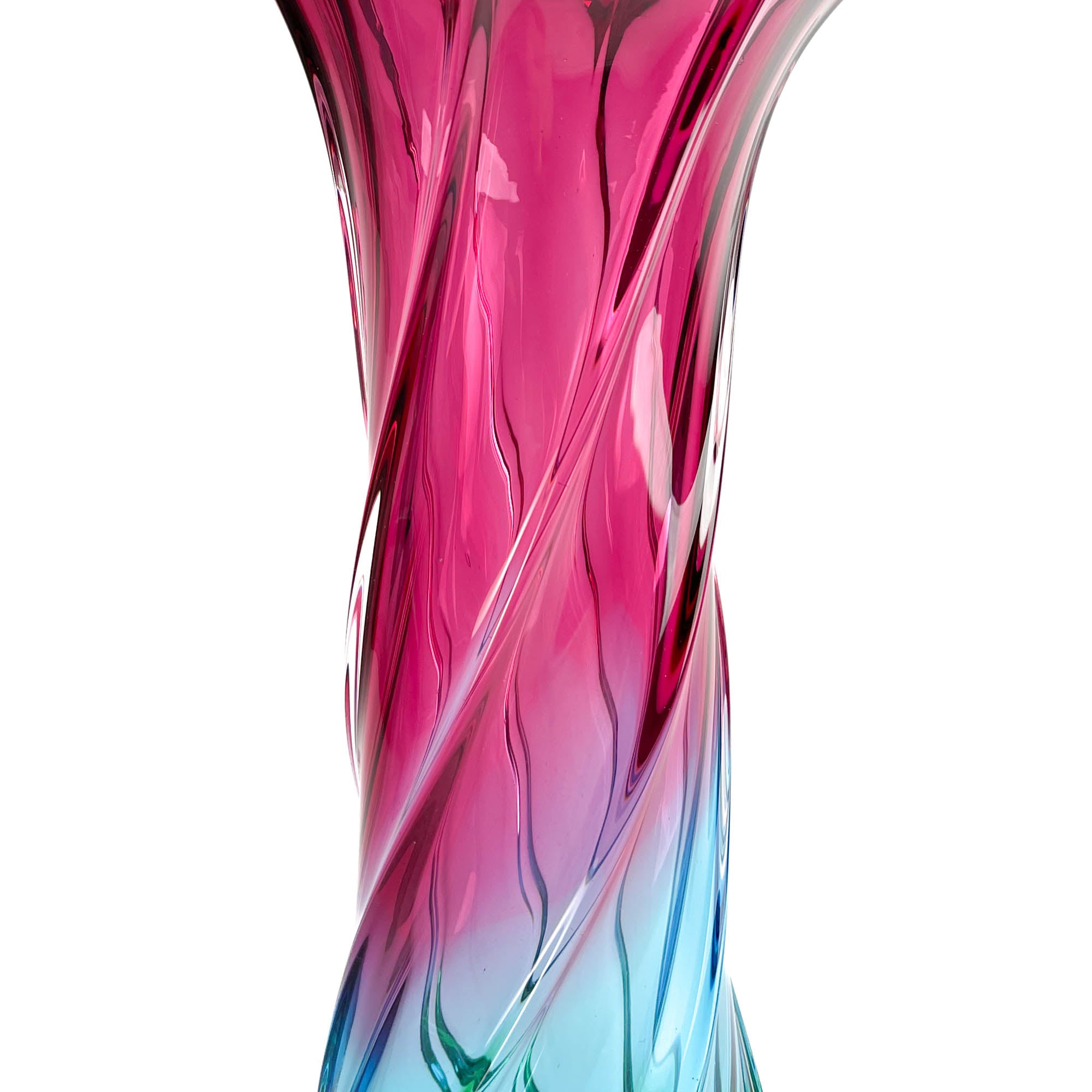 Torciglione Vase - Ruby, Aquamarine and Green