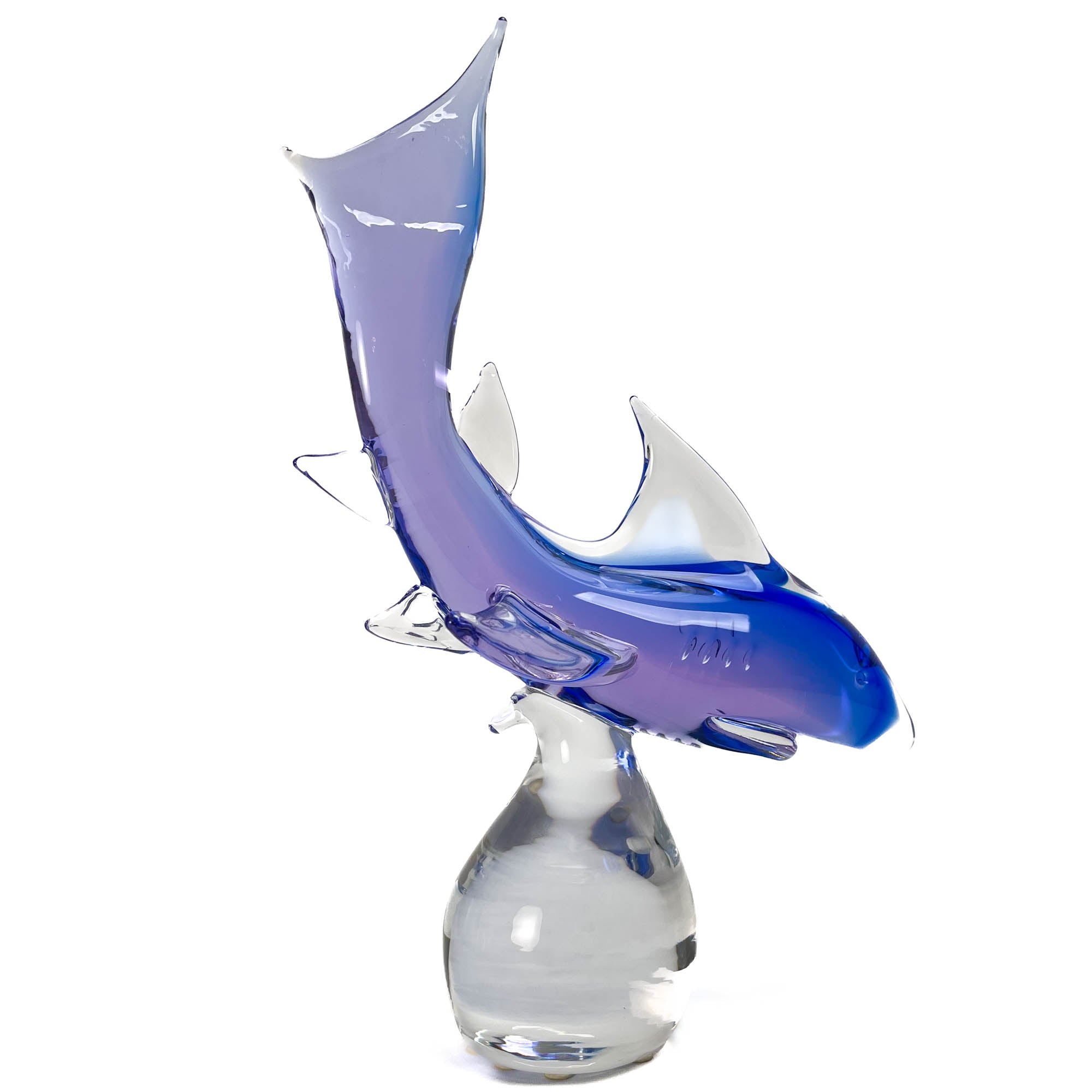 Blue Shark on a  Rock - Murano Glass Art