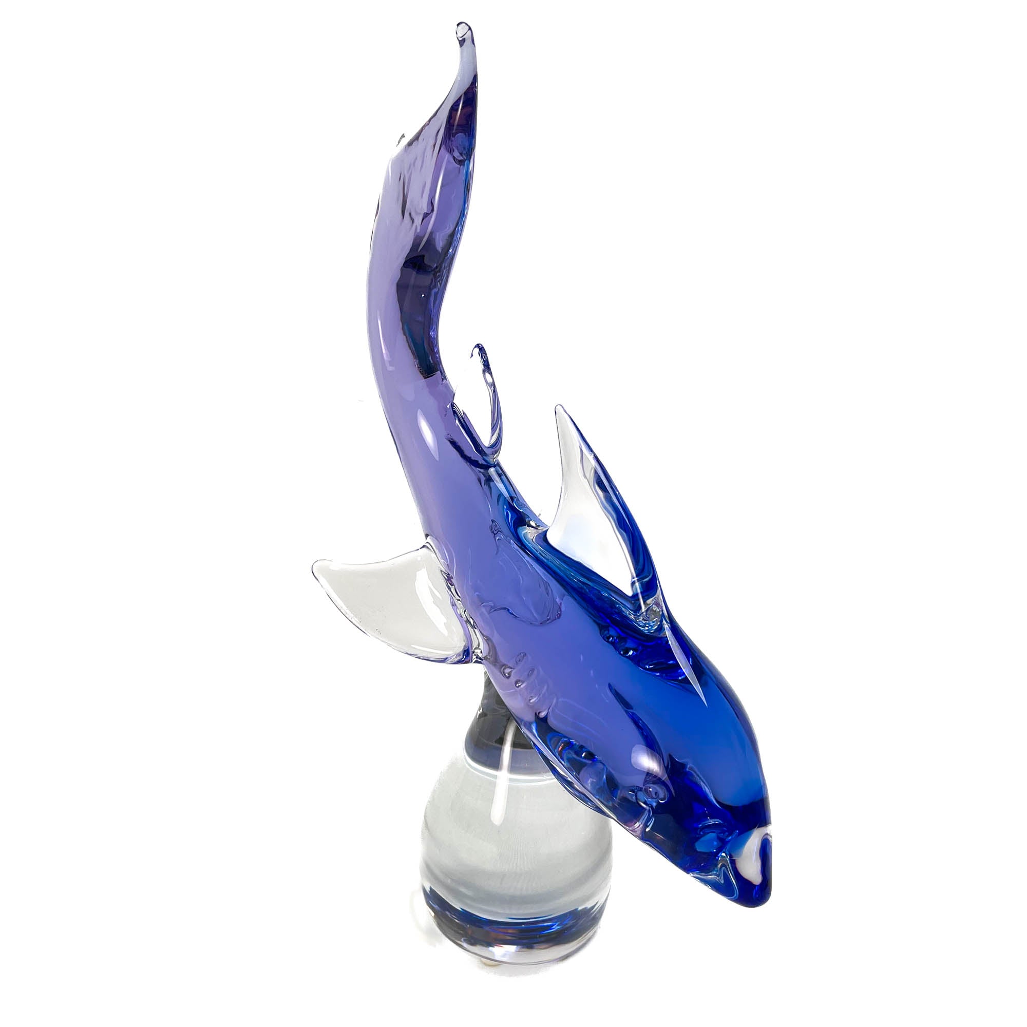 Blue Shark on a  Rock - Murano Glass Art