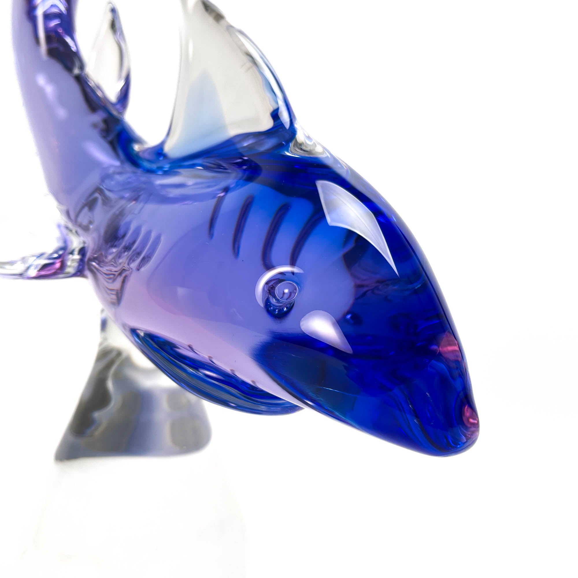 Blue Shark on a  Rock - Murano Glass Art