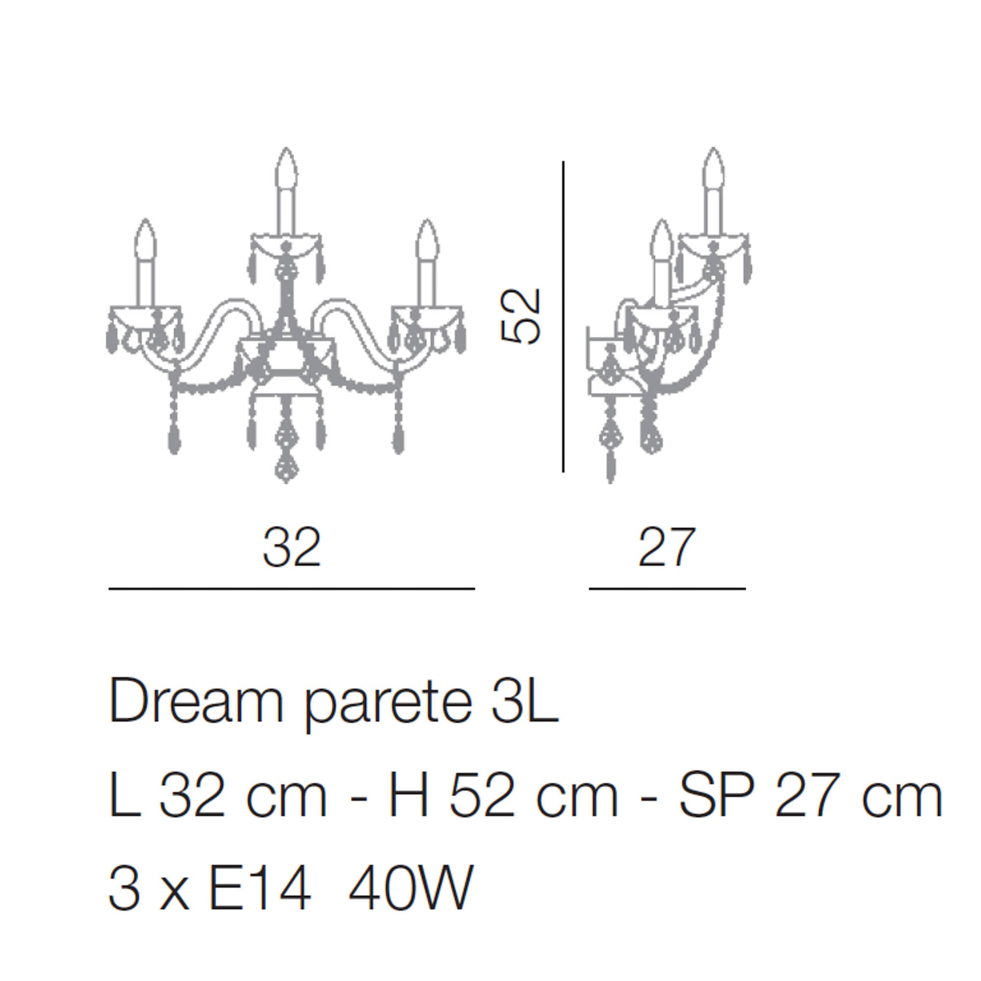 Dream Wall Light - Applique - 2 or 3 lights