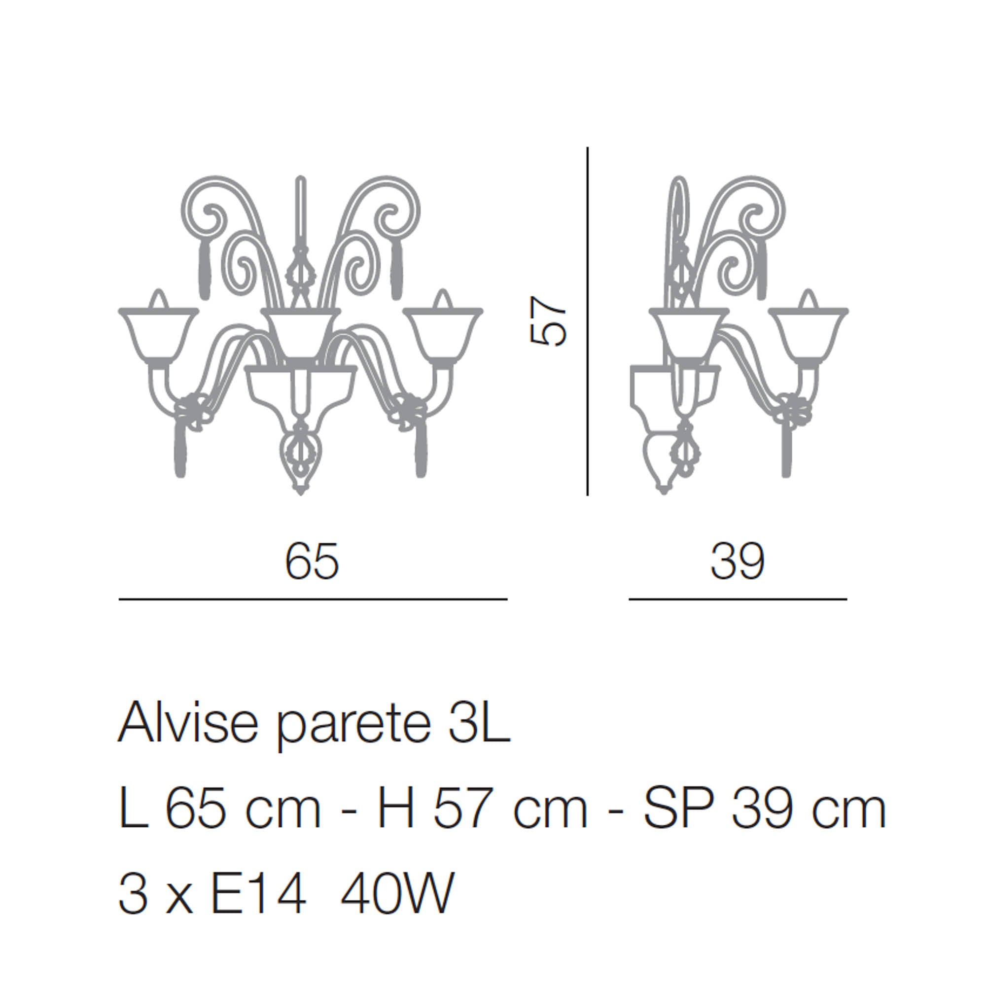 Alvise Wall Light - Sconce - 2 or 3 Lights