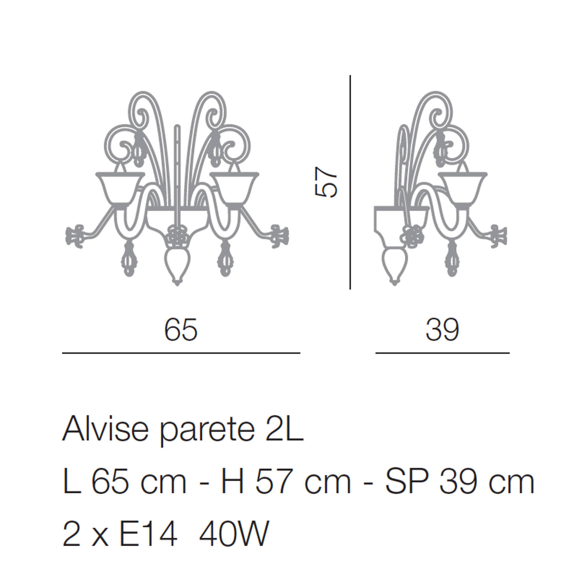 Alvise Wall Light - Sconce - 2 or 3 Lights