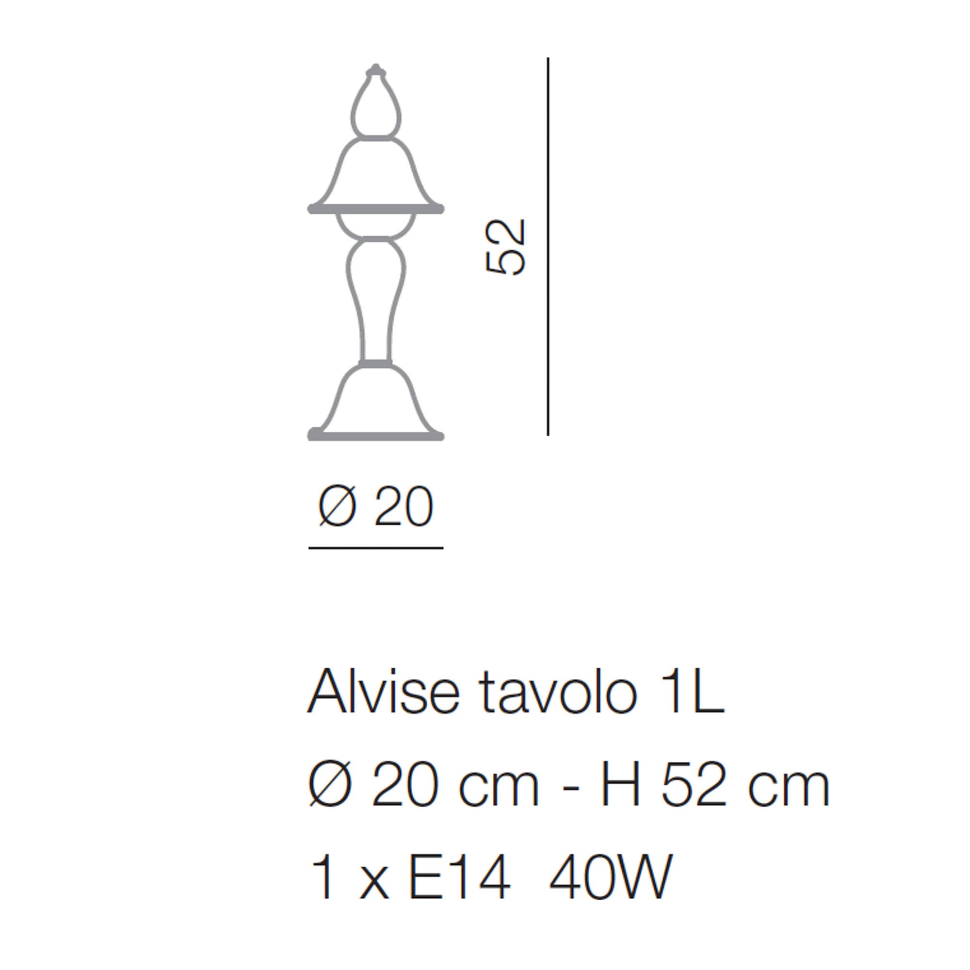 Lampada da Notte Alvise in Vetro Soffiato di Murano