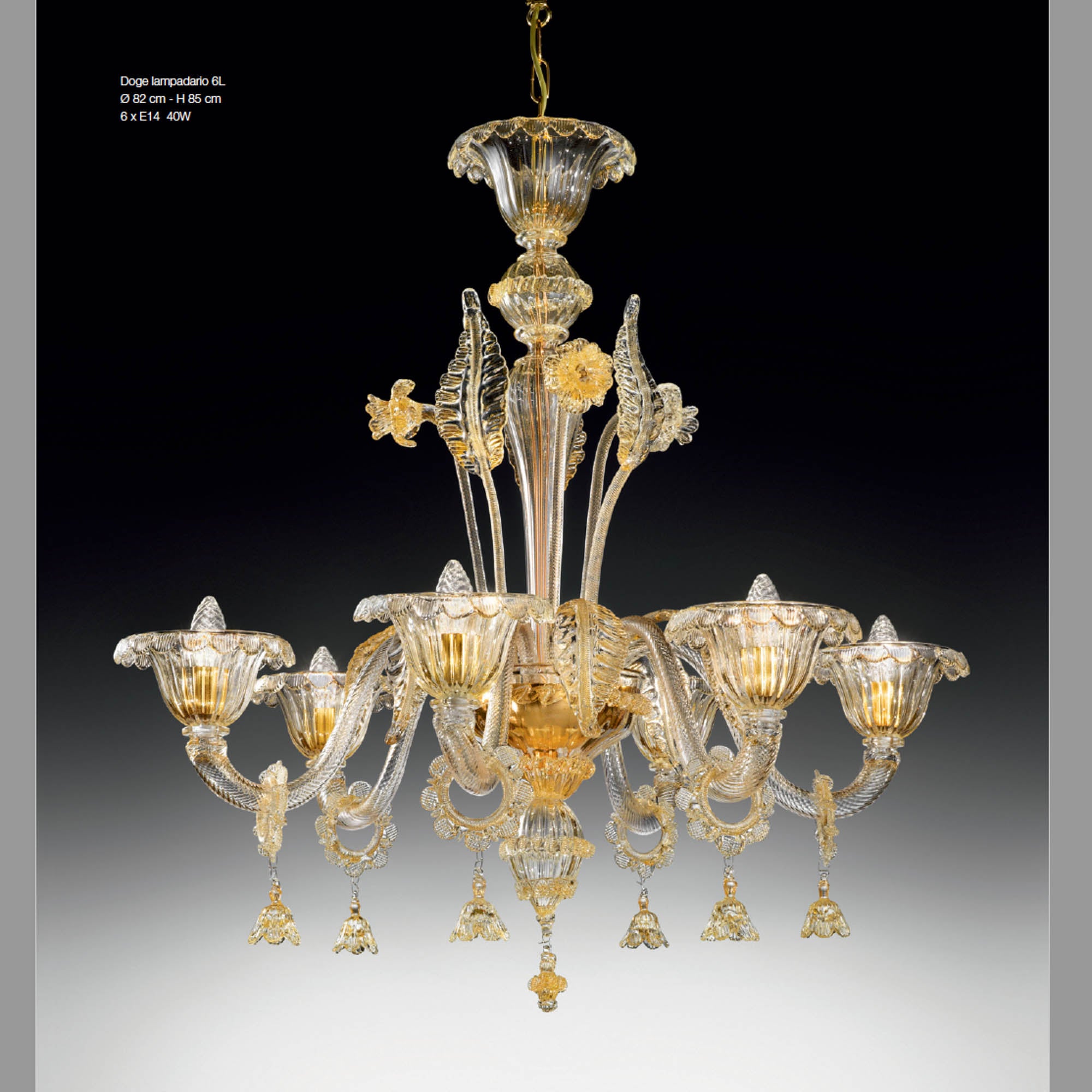 Doge Chandelier Murano Glass 6 up to 12 lights