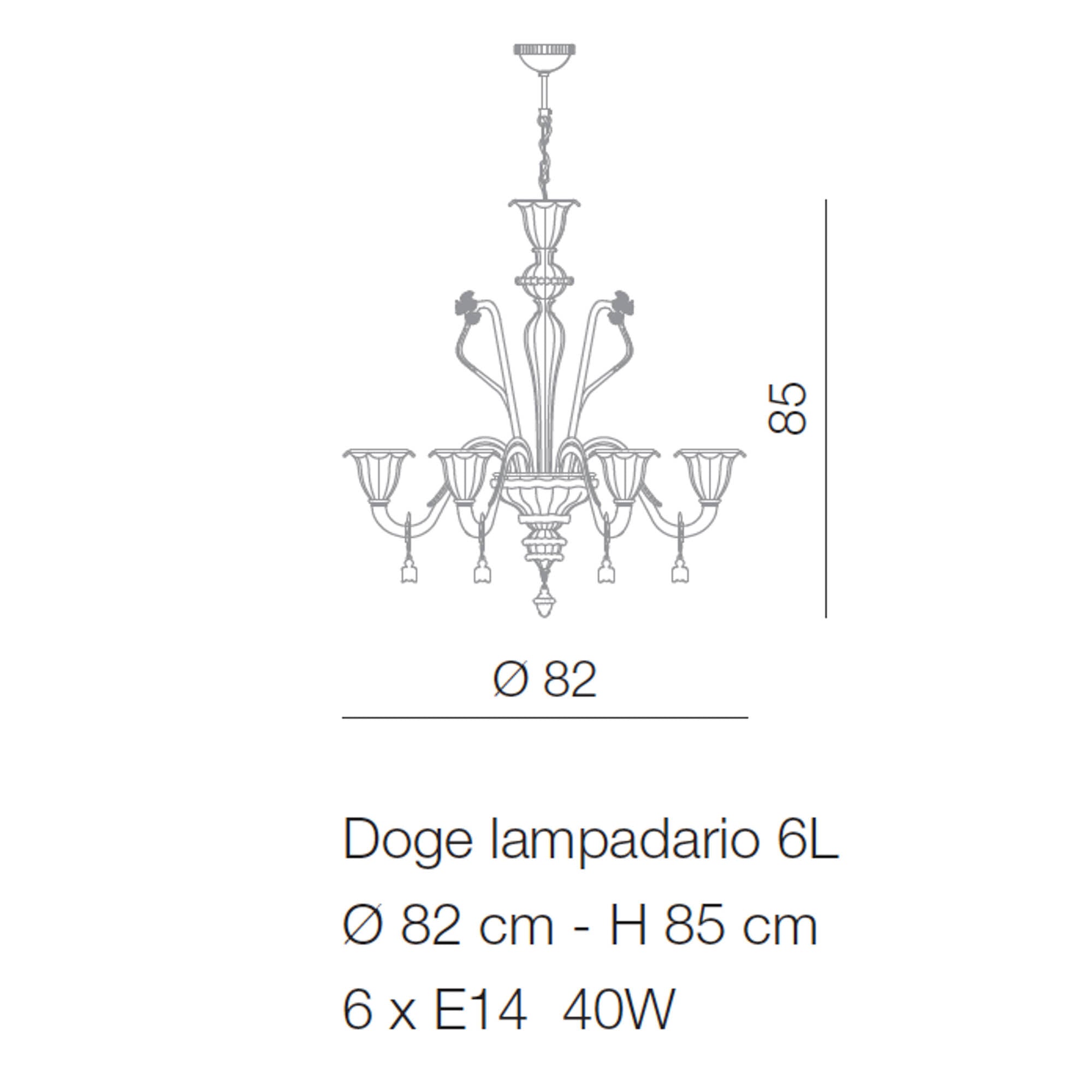 Doge Chandelier Murano Glass 6 up to 12 lights