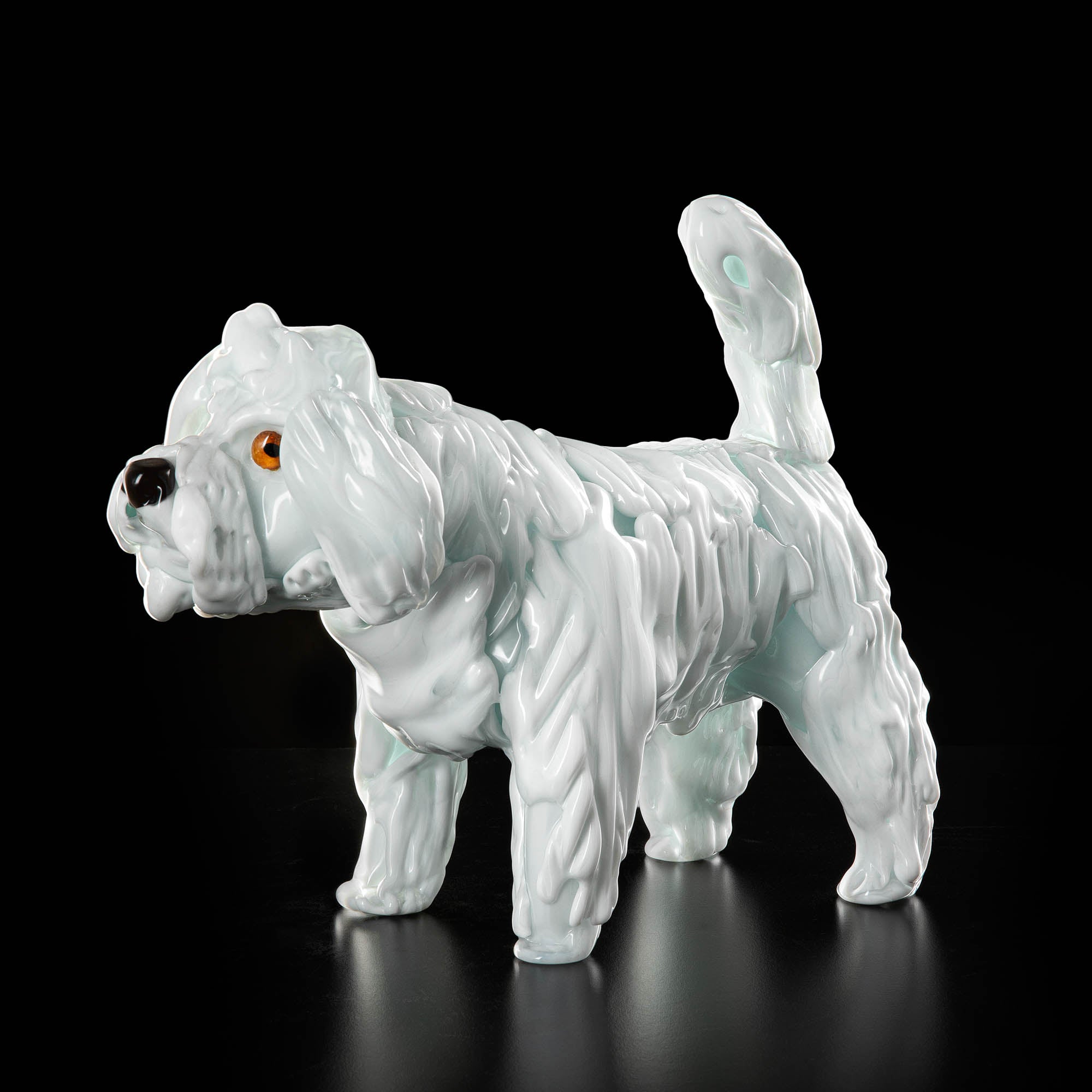 Chien caniche - Verre de Murano