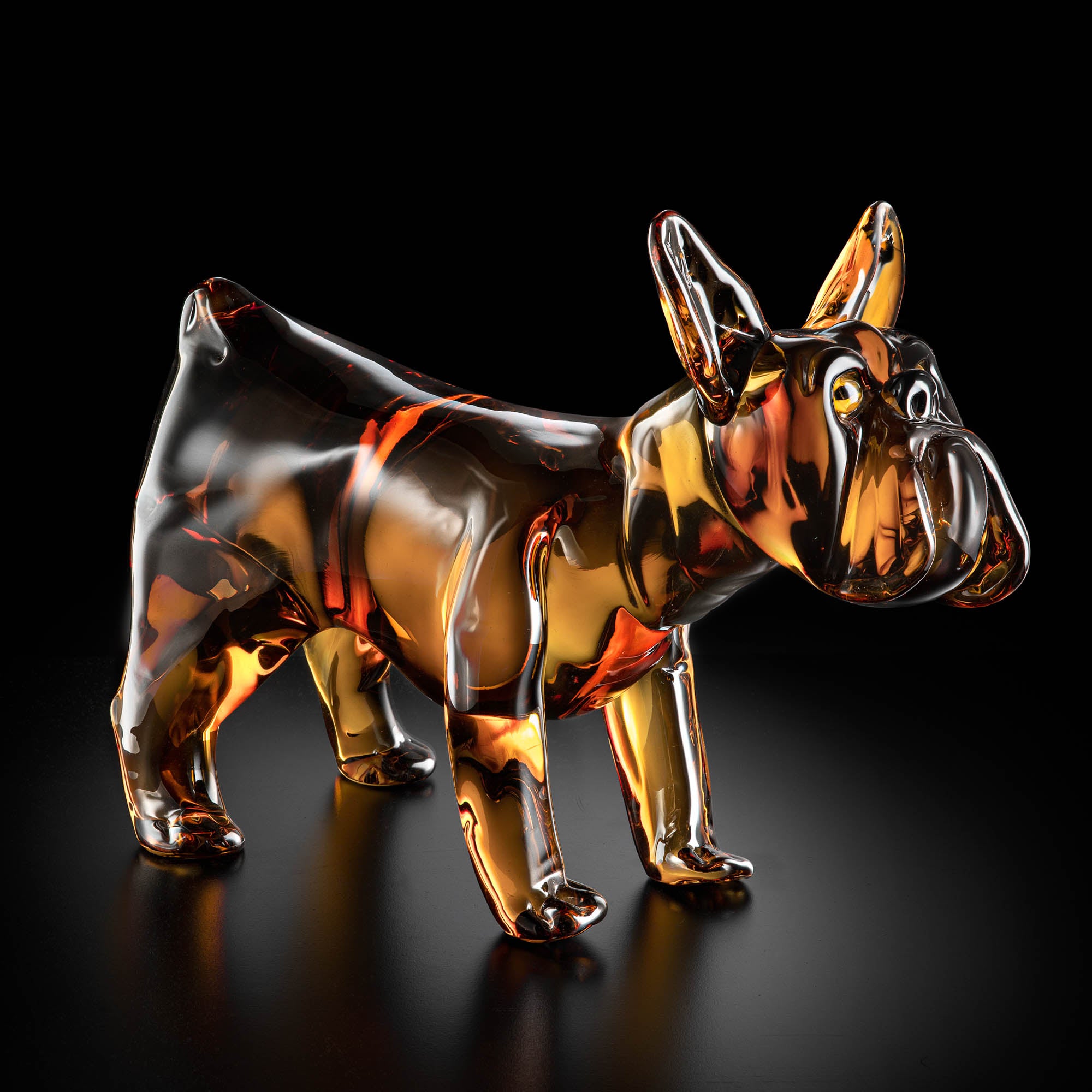 Chien bouledogue - Verre de Murano