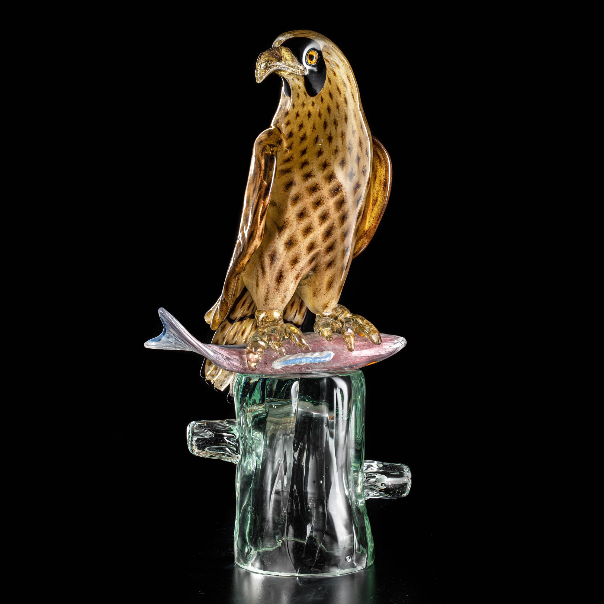 Hawk with a fish - Murano Glass