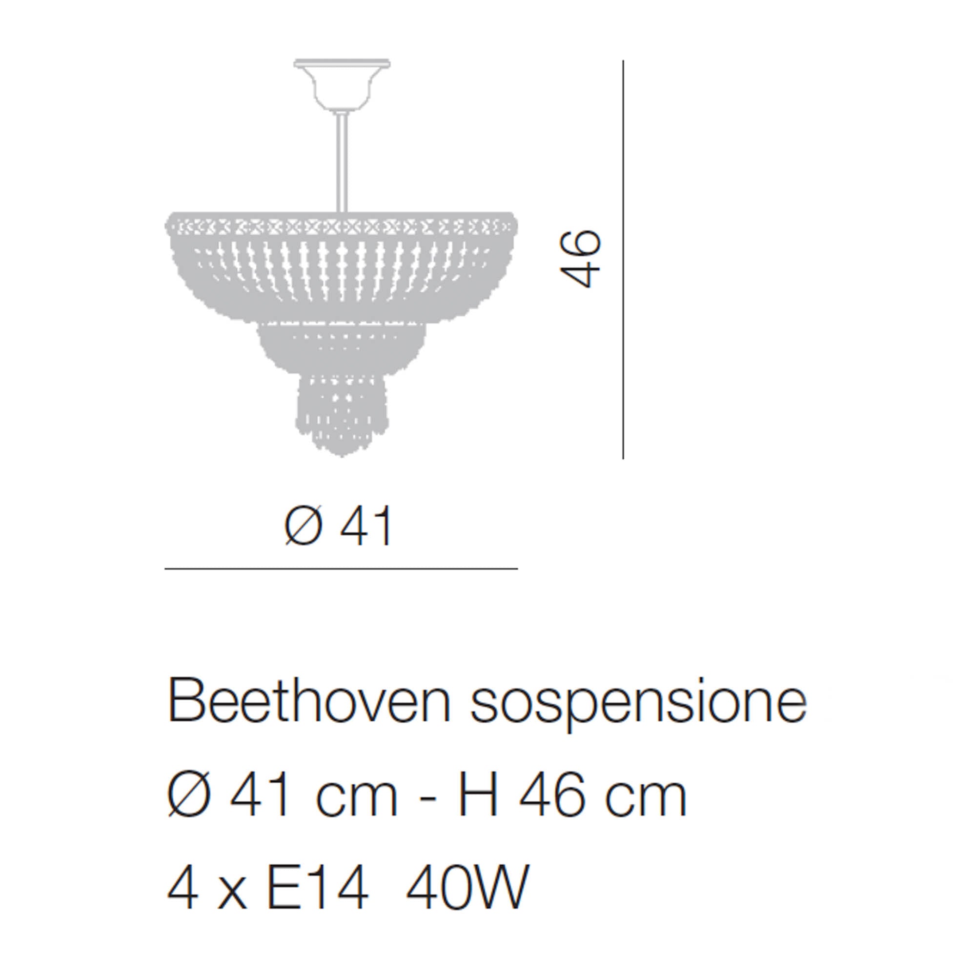 Lampadario a sospensione di Beethoven