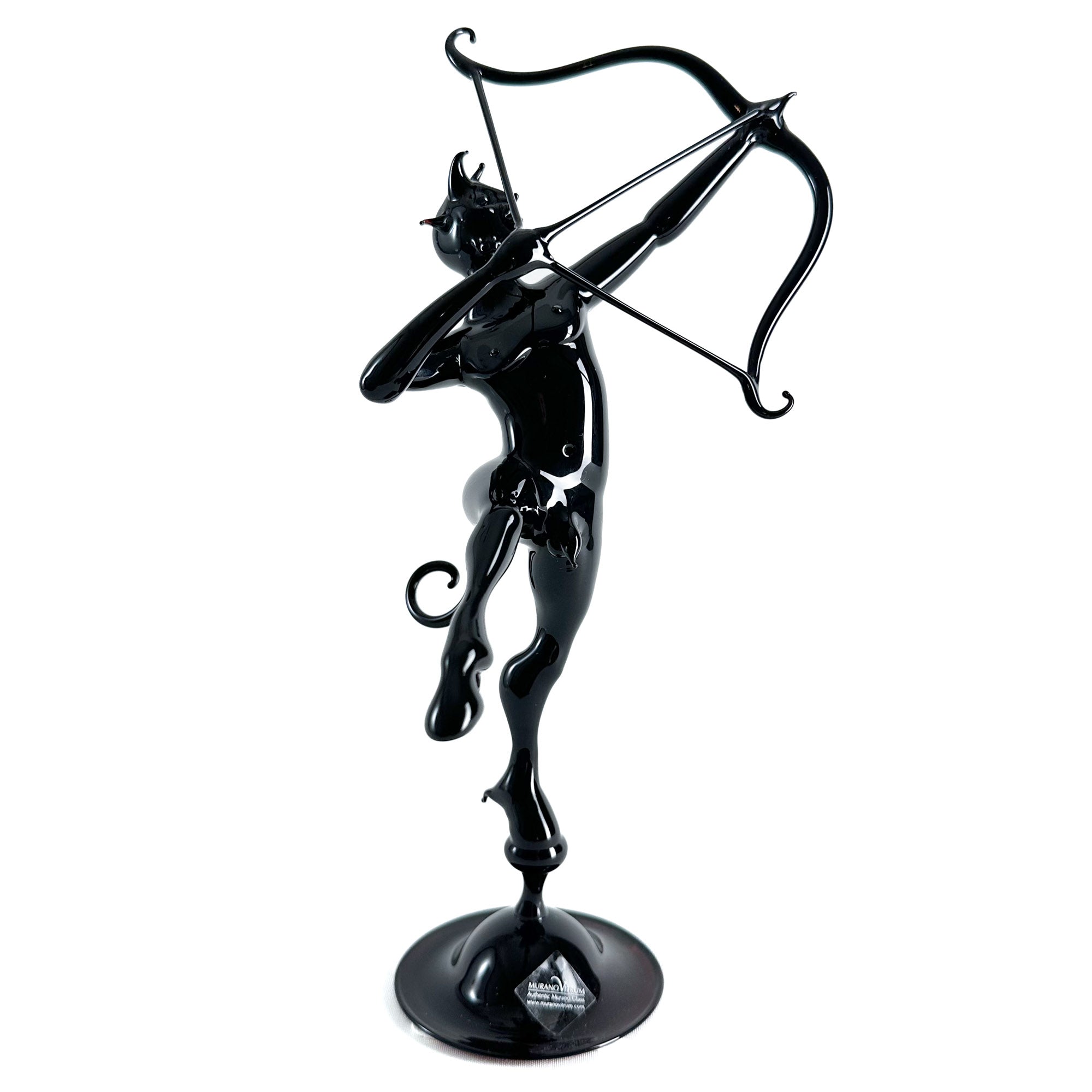 Diable noir avec arc et flèche - Verre de Murano