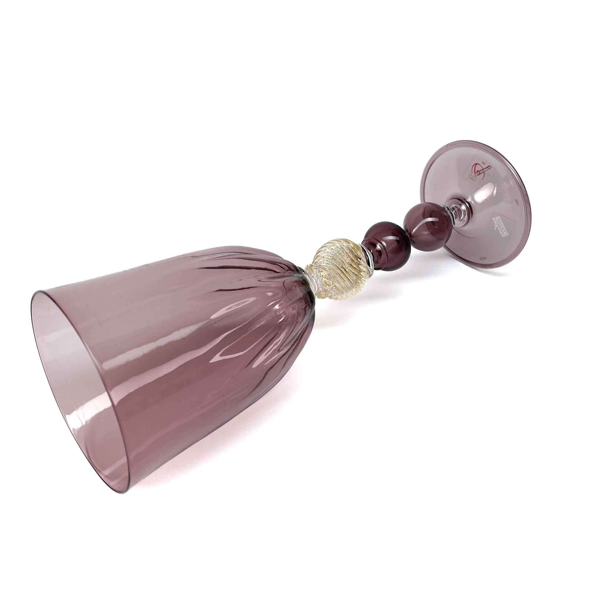 Amethyst Murano Glass Goblet - Seguso