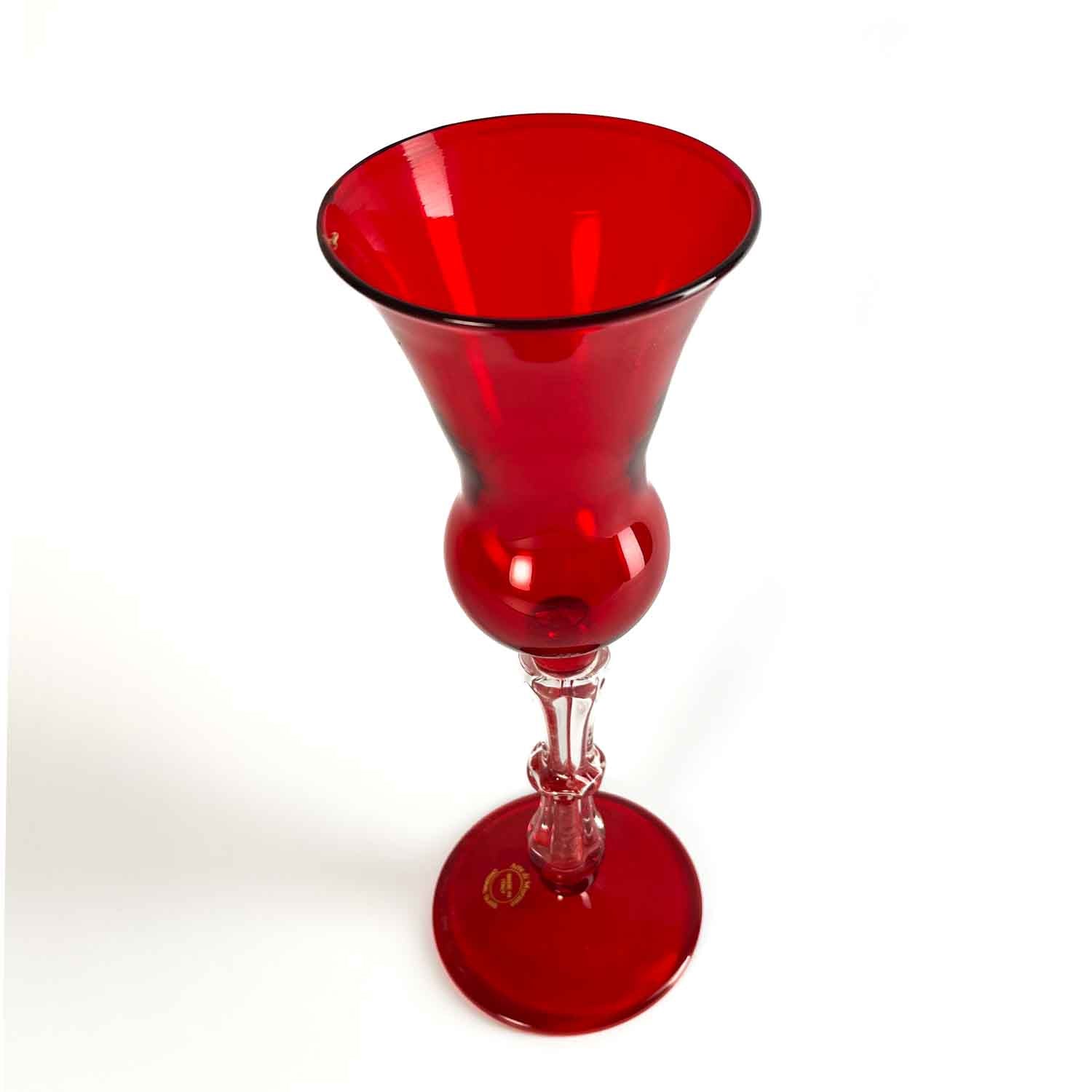 Murano Glass Goblet - Red colour