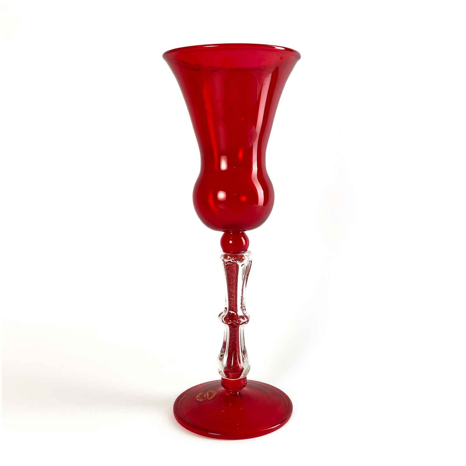 Murano Glass Goblet - Red colour