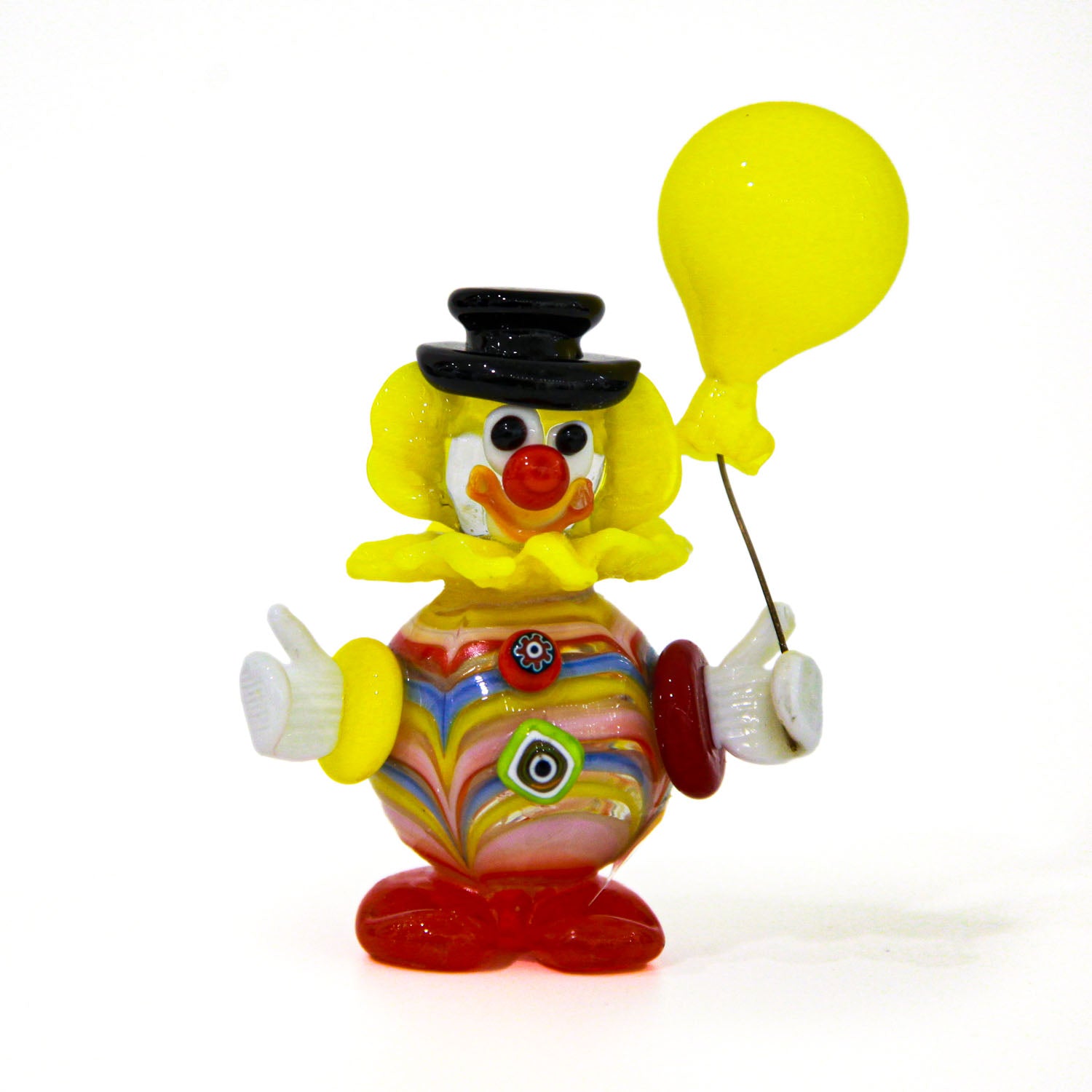 Petit clown en verre avec ballon