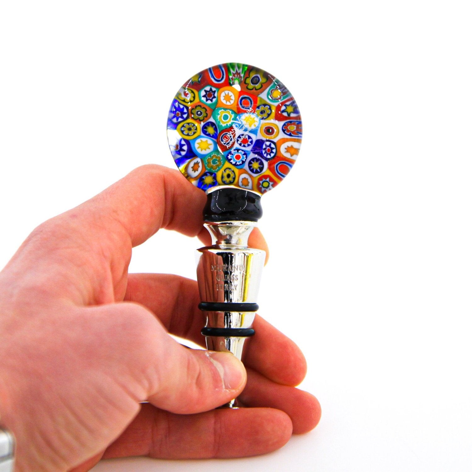 Party - Glass Wine Stopper - Millefiori