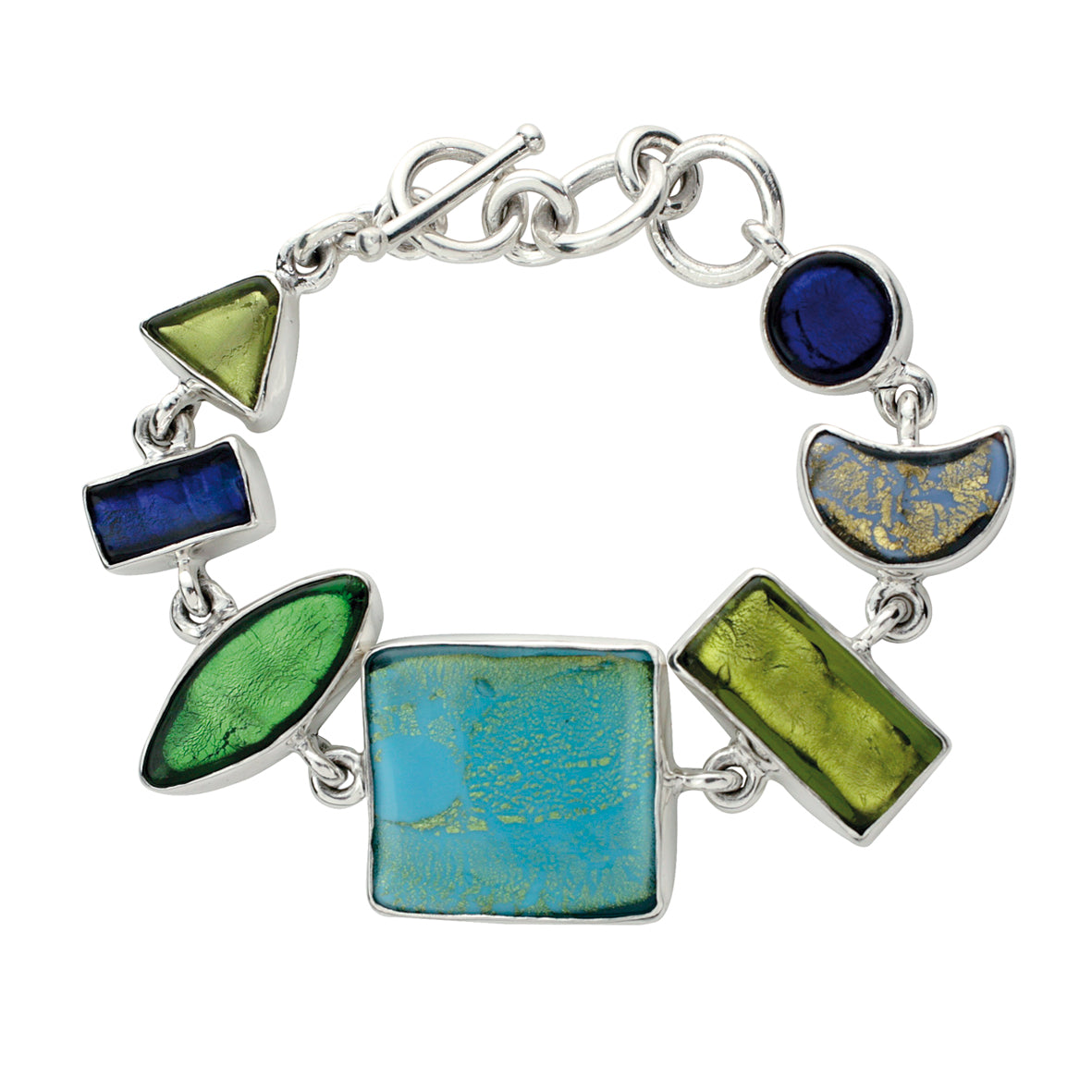 Miami - Bracelet - Argent massif - Verre de Murano - Six