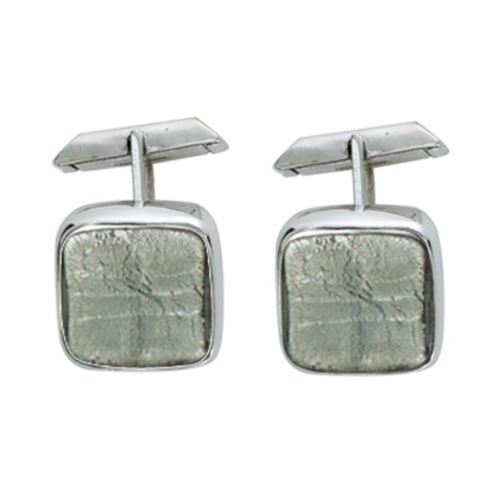 Sterling silver and Murano crystal squared cufflinks