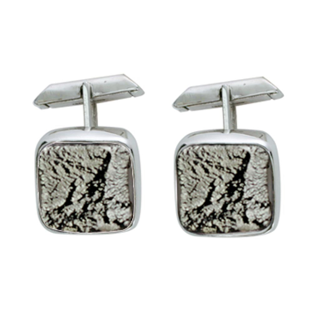 Sterling silver and Murano crystal squared cufflinks