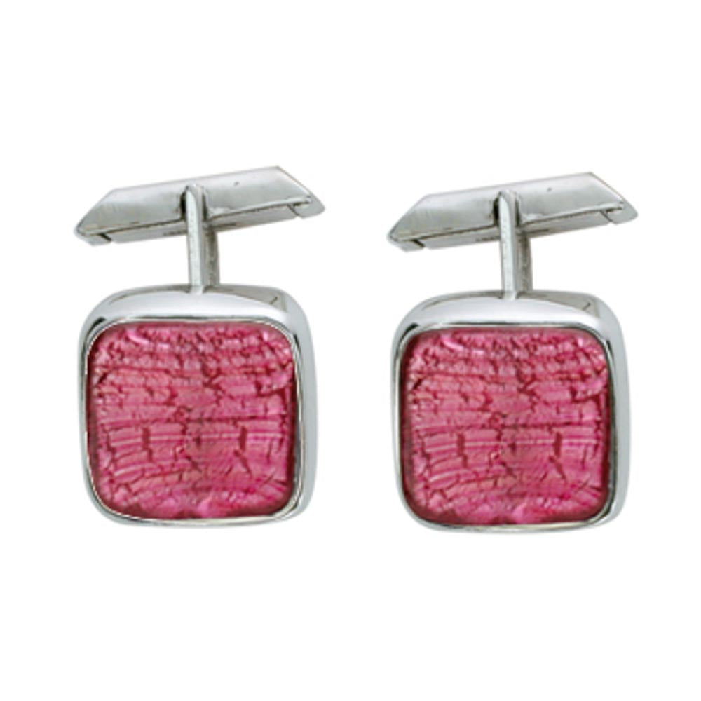 Sterling silver and Murano crystal squared cufflinks