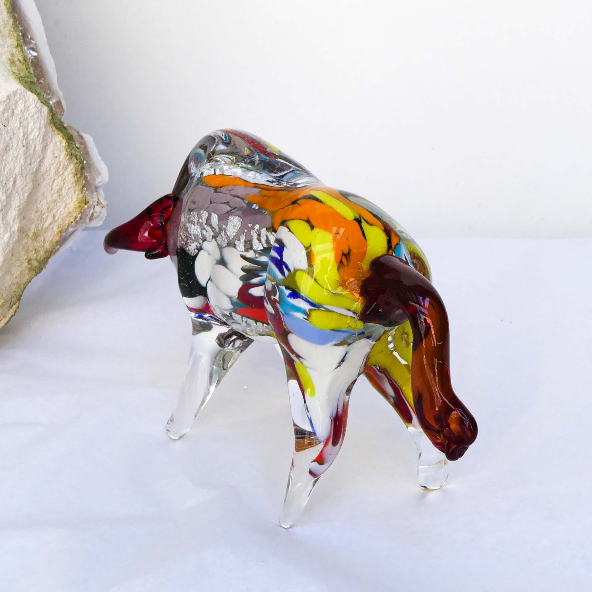 Multicolor Bull Small - Murano Glass