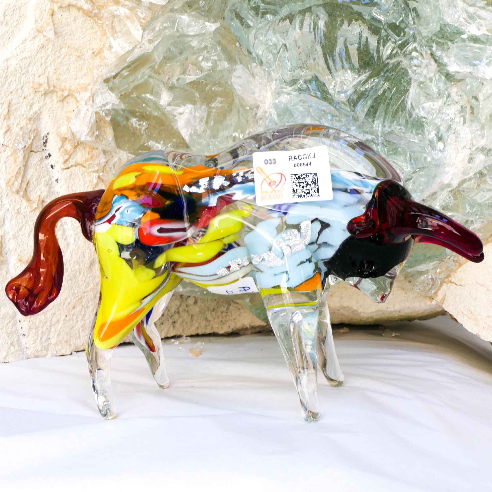 Multicolor Bull Small - Murano Glass