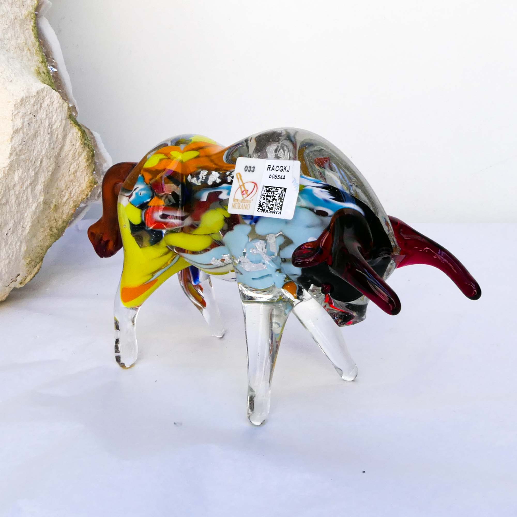 Multicolor Bull Small - Murano Glass