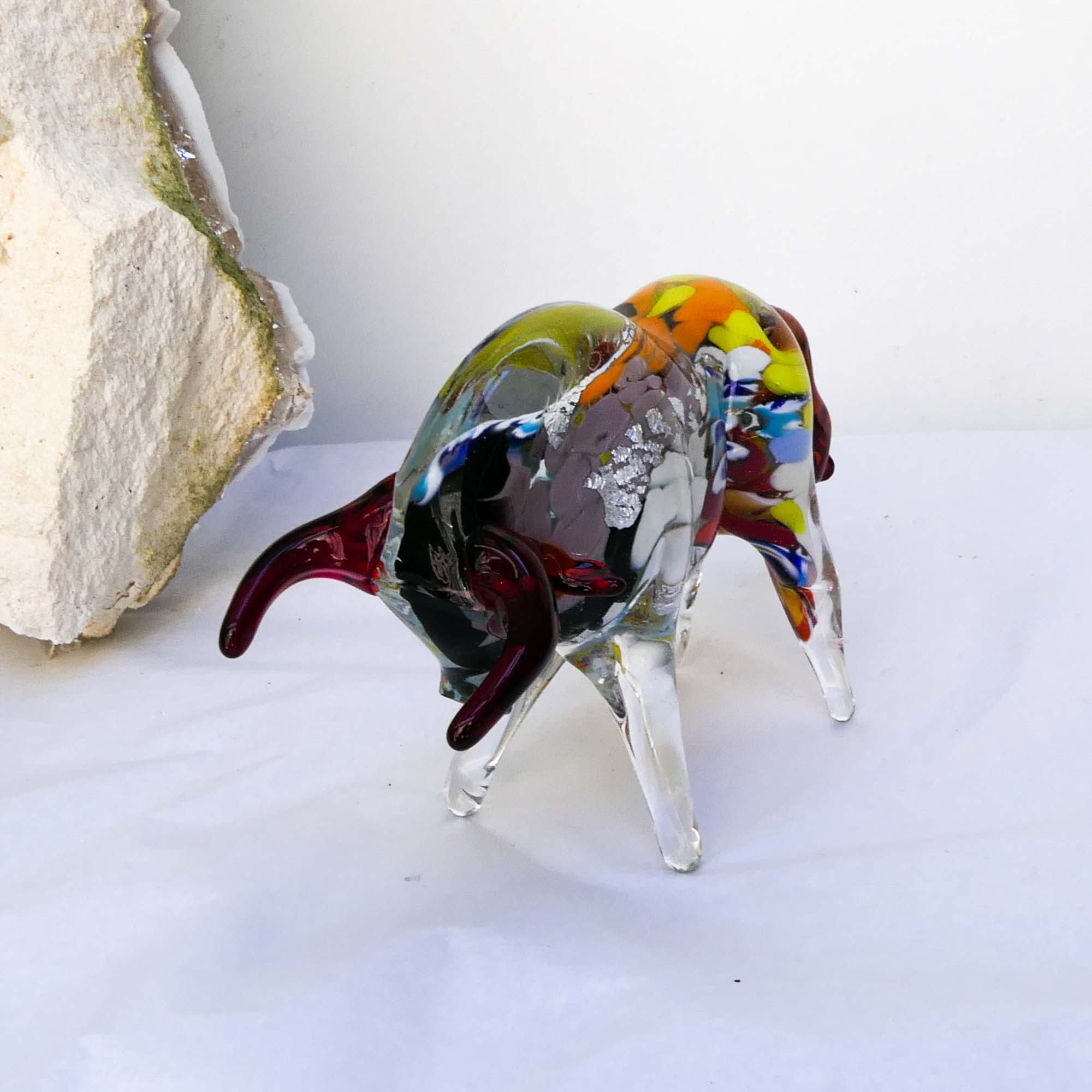 Petit Taureau Multicolore - Verre de Murano