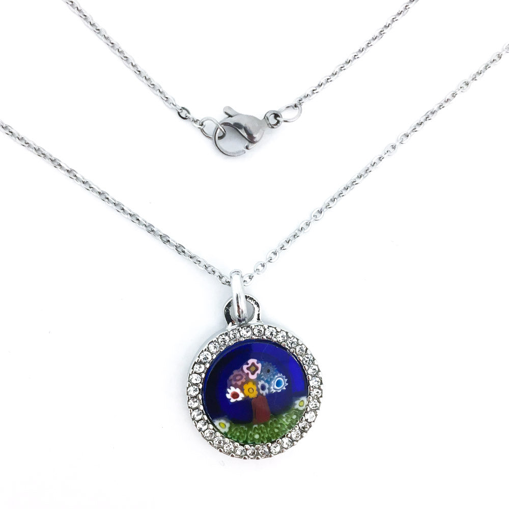 Murrina pendant with swarovski - 14 mm