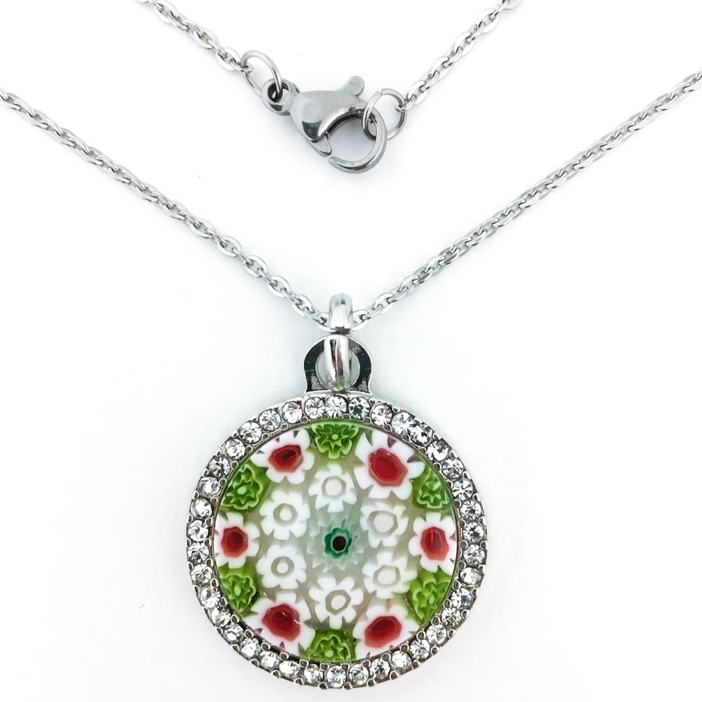 Murrina pendant with swarovski - 18 mm