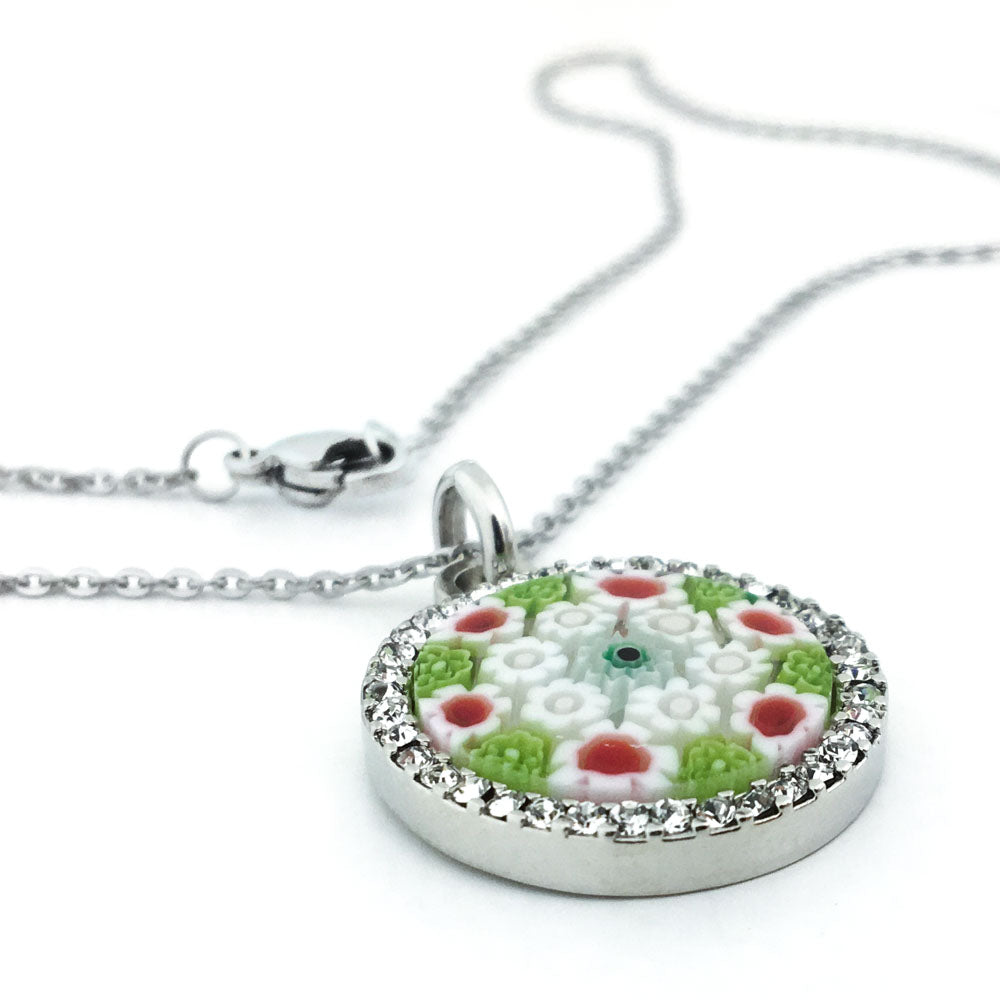 Murrina pendant with swarovski - 18 mm