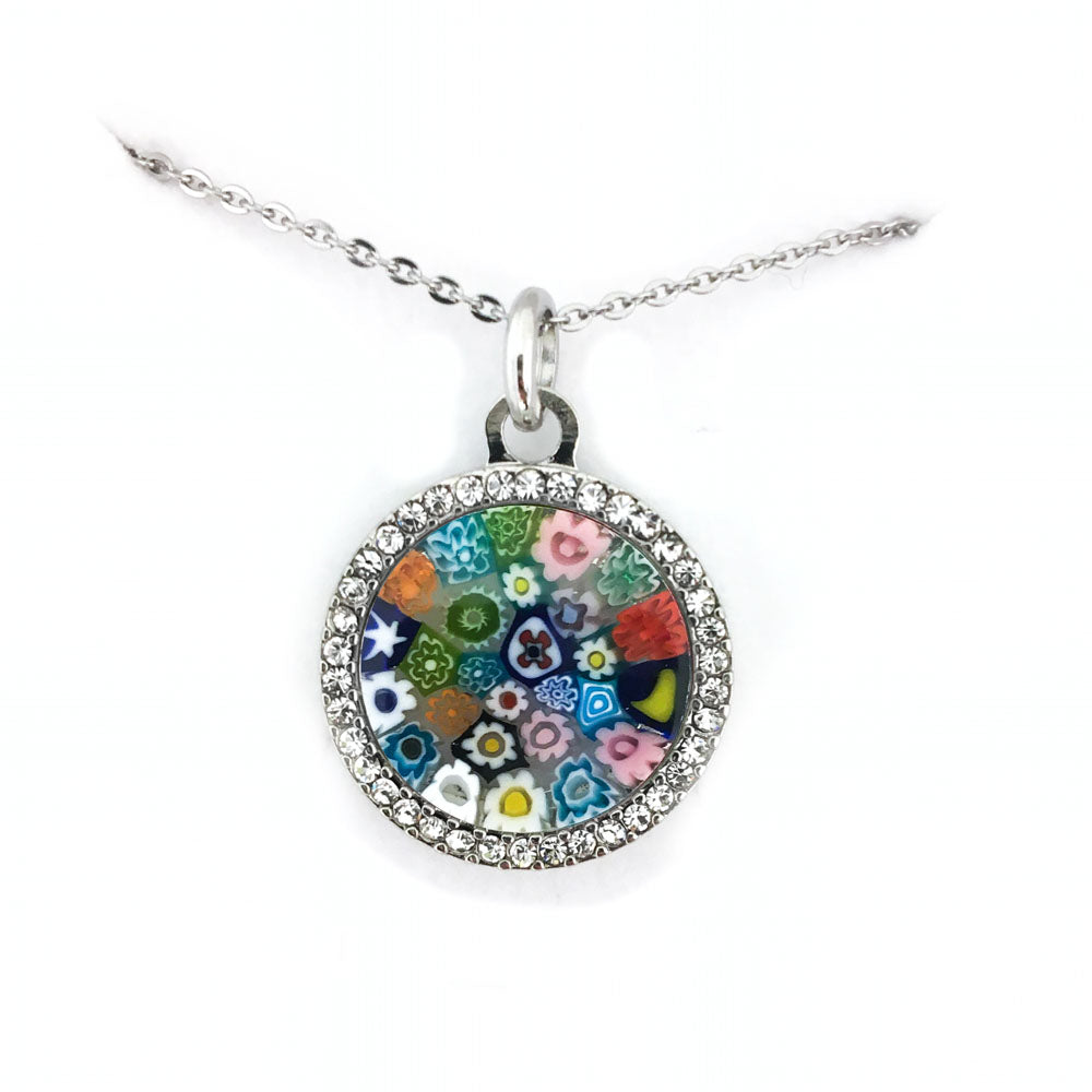 Murrina pendant with swarovski - 18 mm