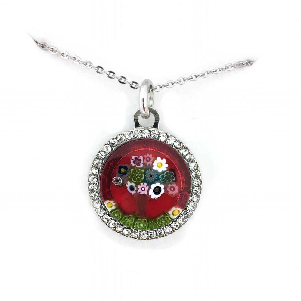 Murrina pendant with swarovski - 18 mm