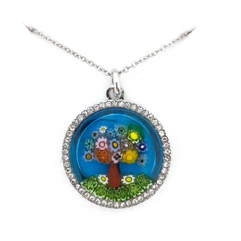 Murrina pendant with swarovski - 26 mm