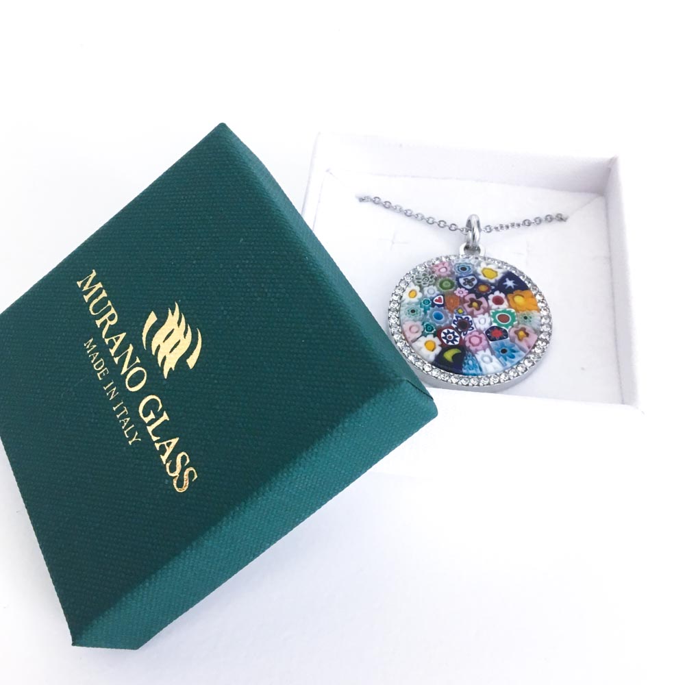 Murrina pendant with swarovski - 18 mm