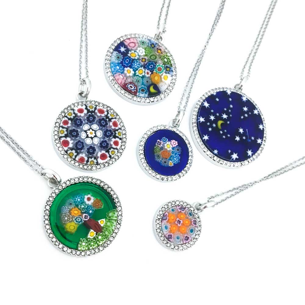 Murrina pendant with swarovski - 31 mm