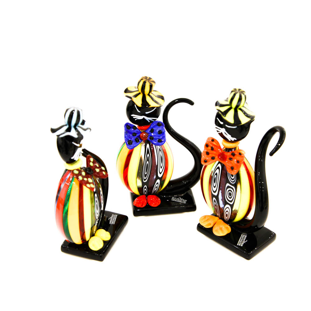 Cat with a Hat- Murano Glass