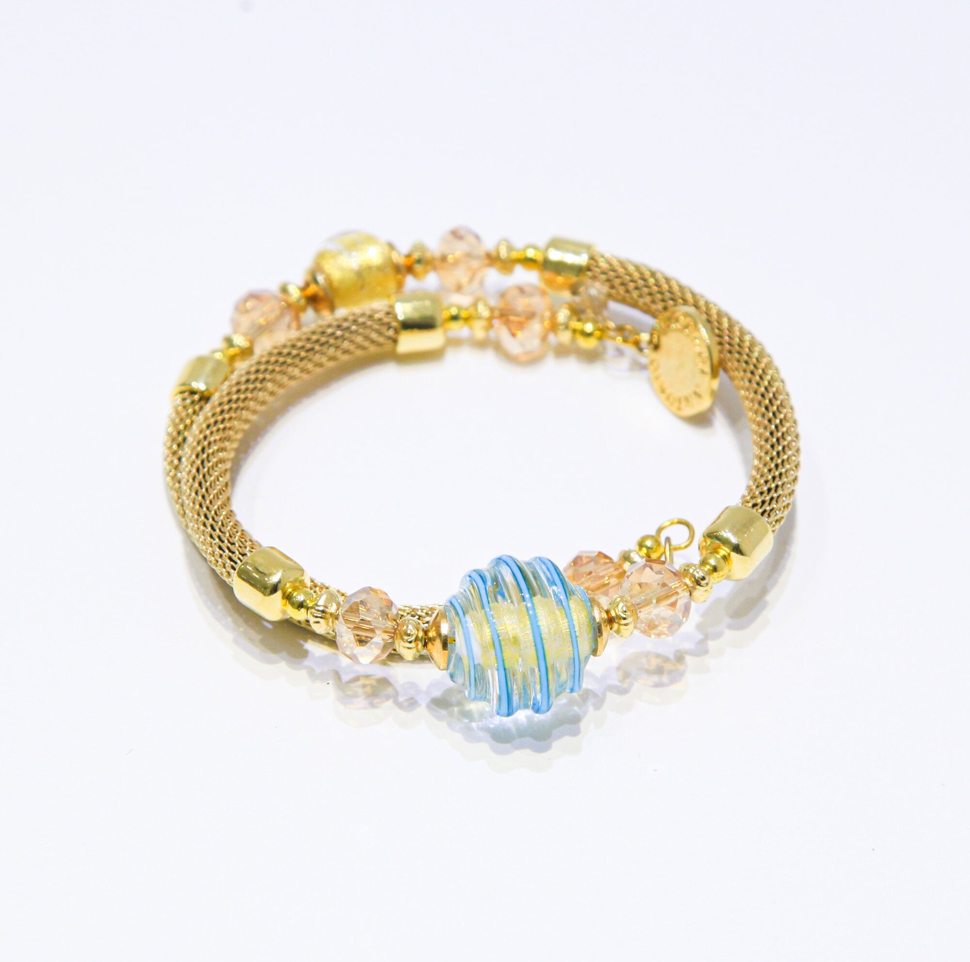 Gold Bracelets With Filigree Bead Re Mida - Murano Glass