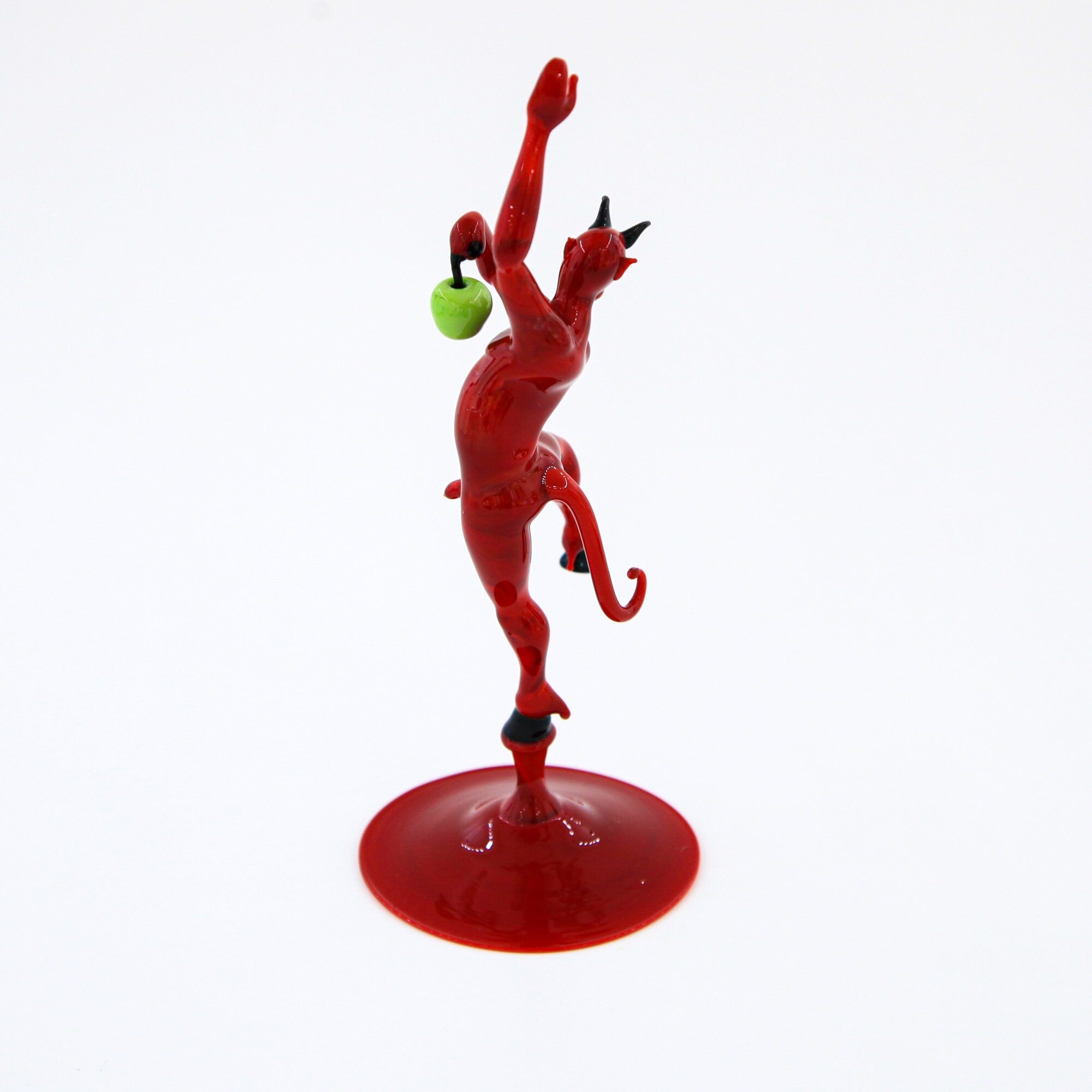 Red Devil With Apple Small Size - Murano Glass