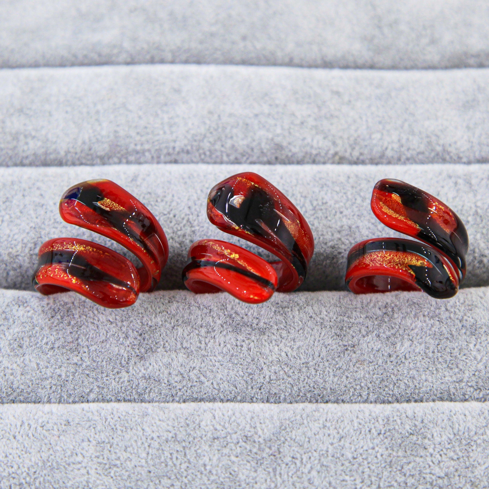 Red Ring Handmade Medusa - Murano Glass