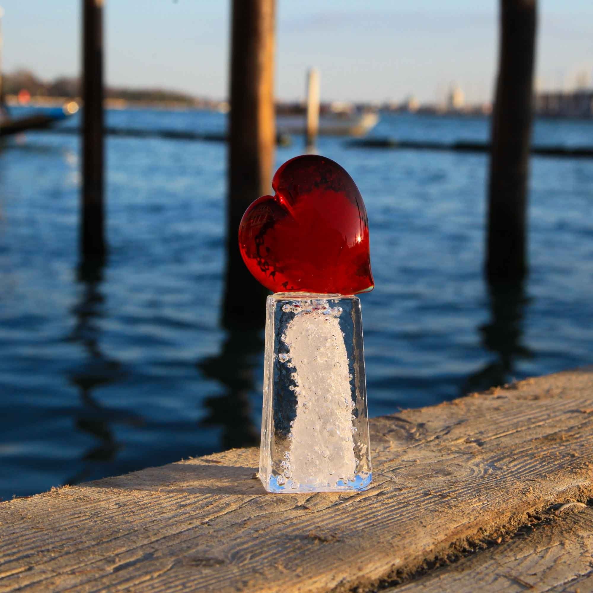 Heart of Ice Tower Love of Venice- Murano Glass