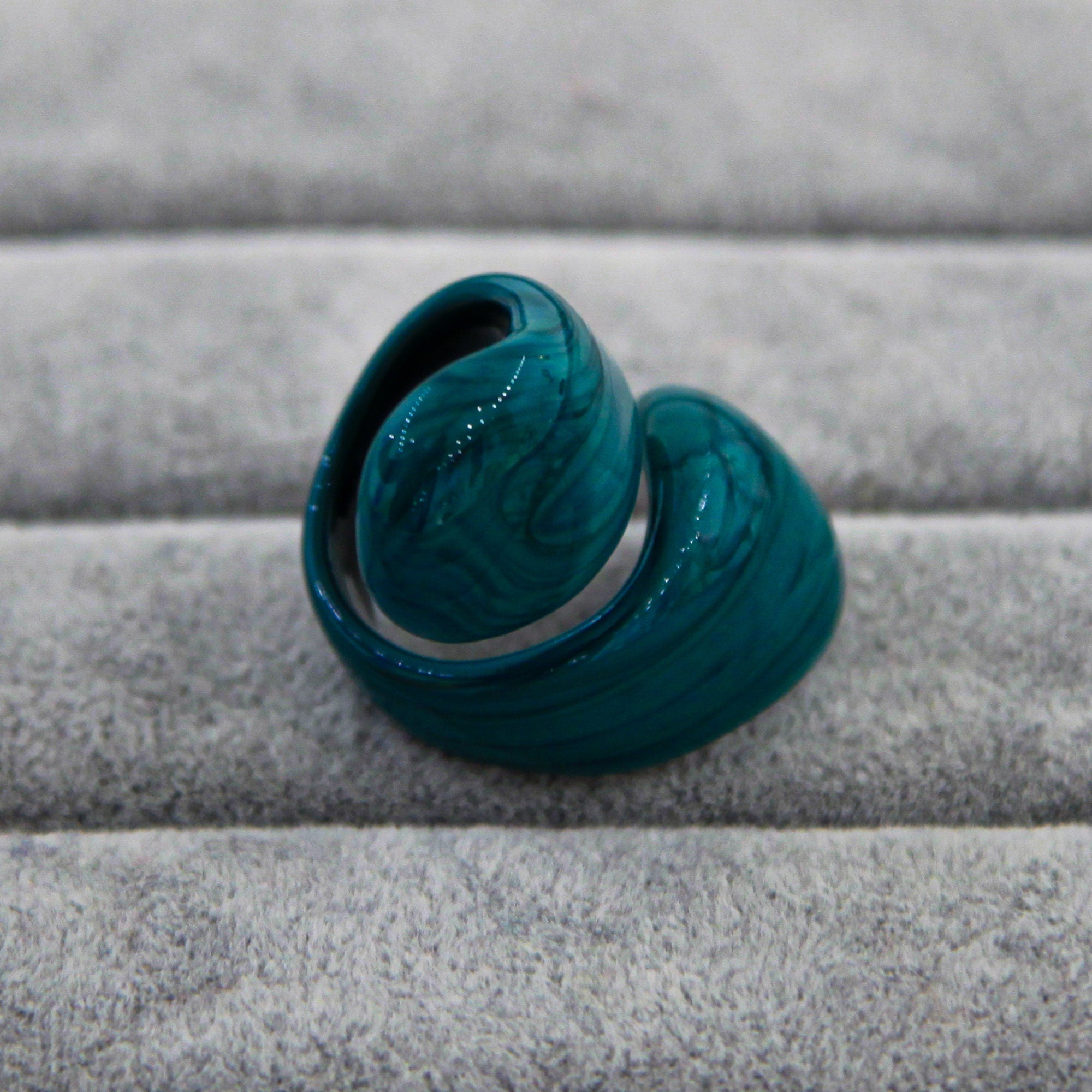 Green Ring Handmade Spiral - Murano Glass