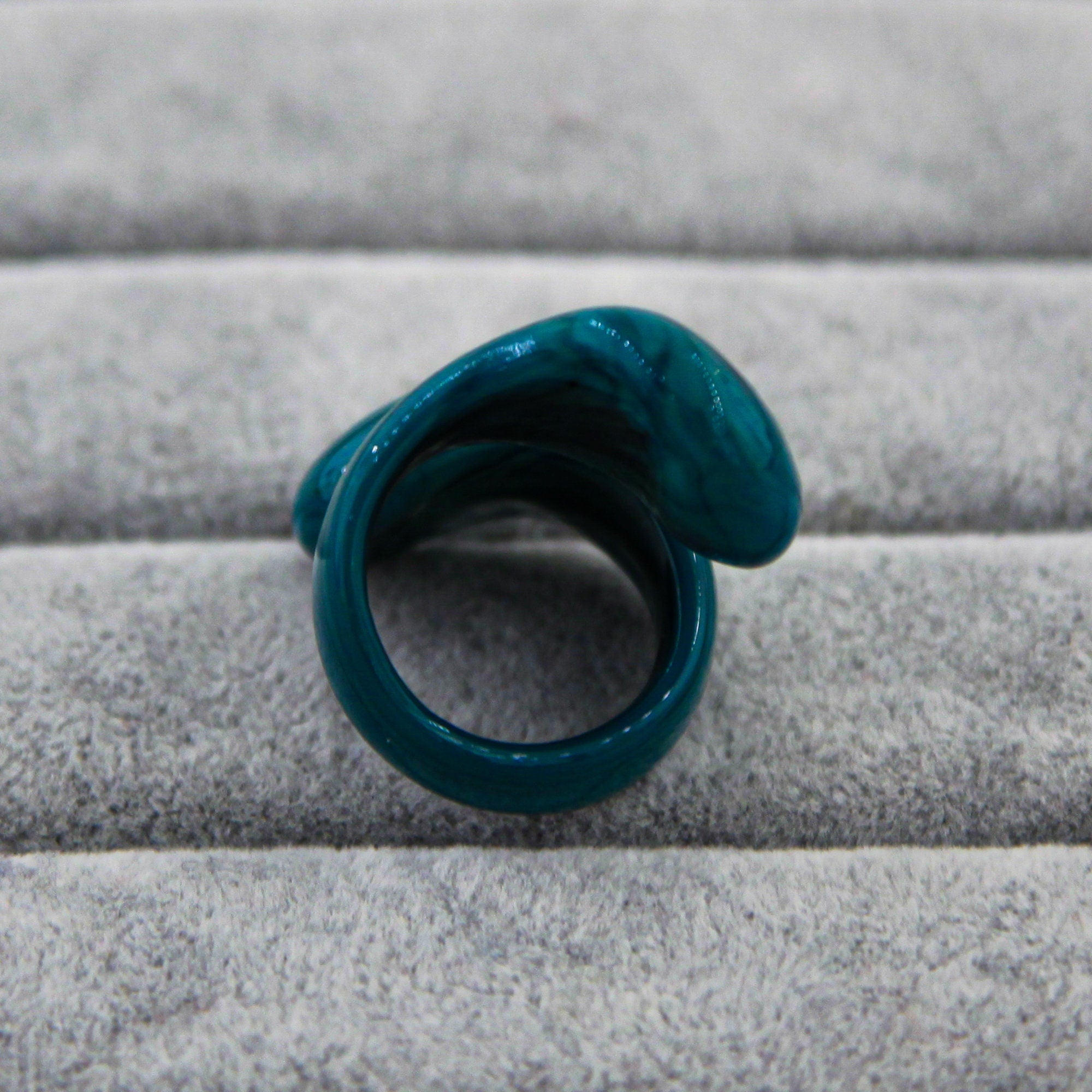 Green Ring Handmade Spiral - Murano Glass