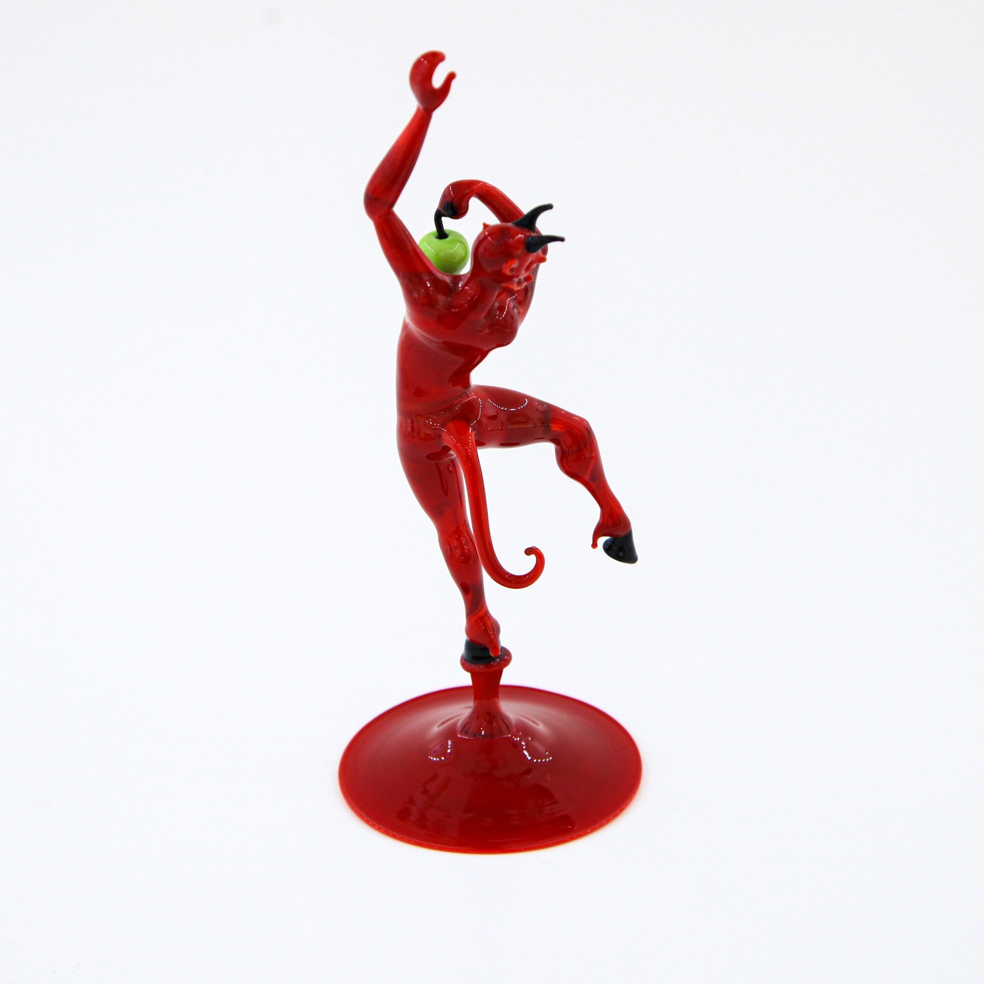 Red Devil With Apple Small Size - Murano Glass