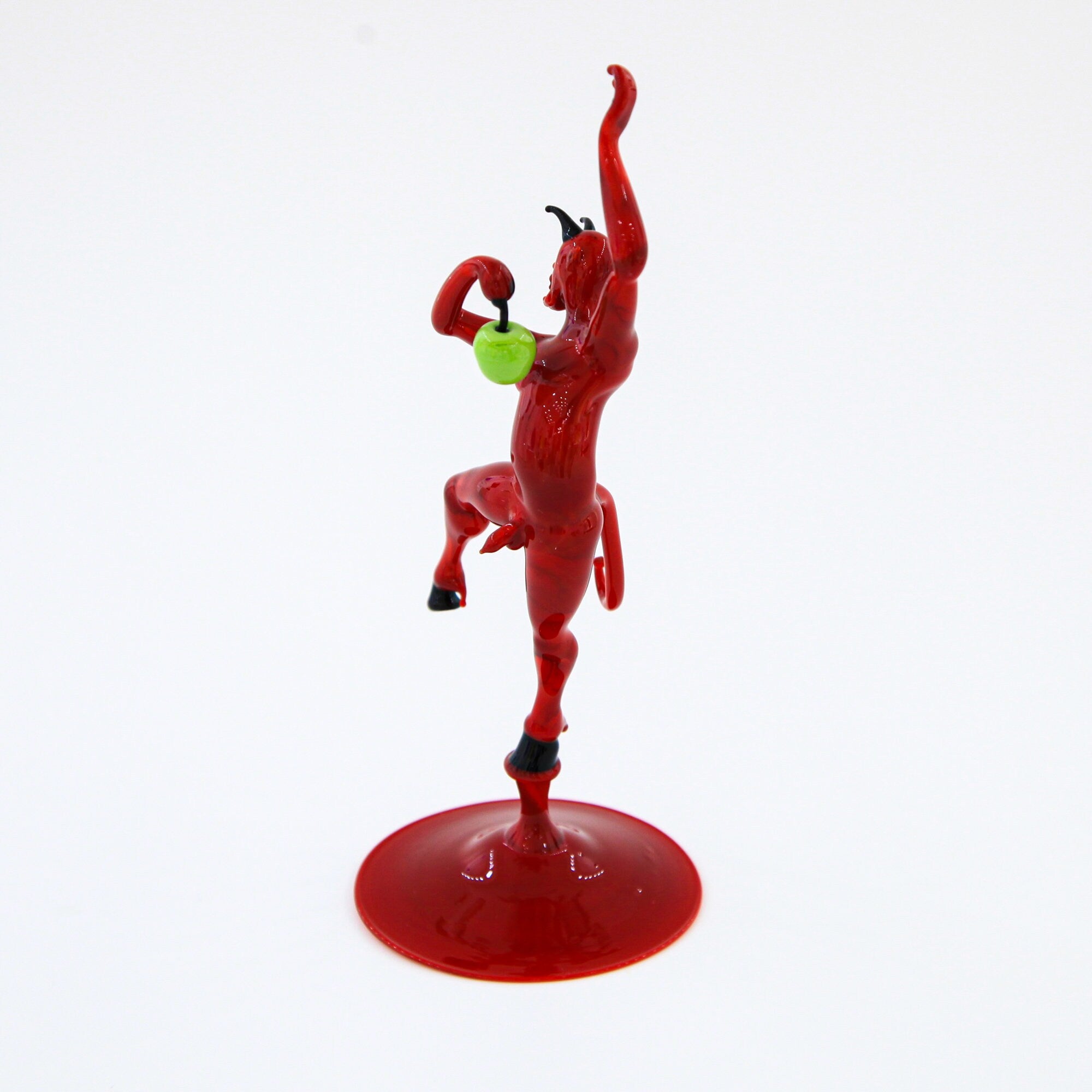 Red Devil With Apple Small Size - Murano Glass