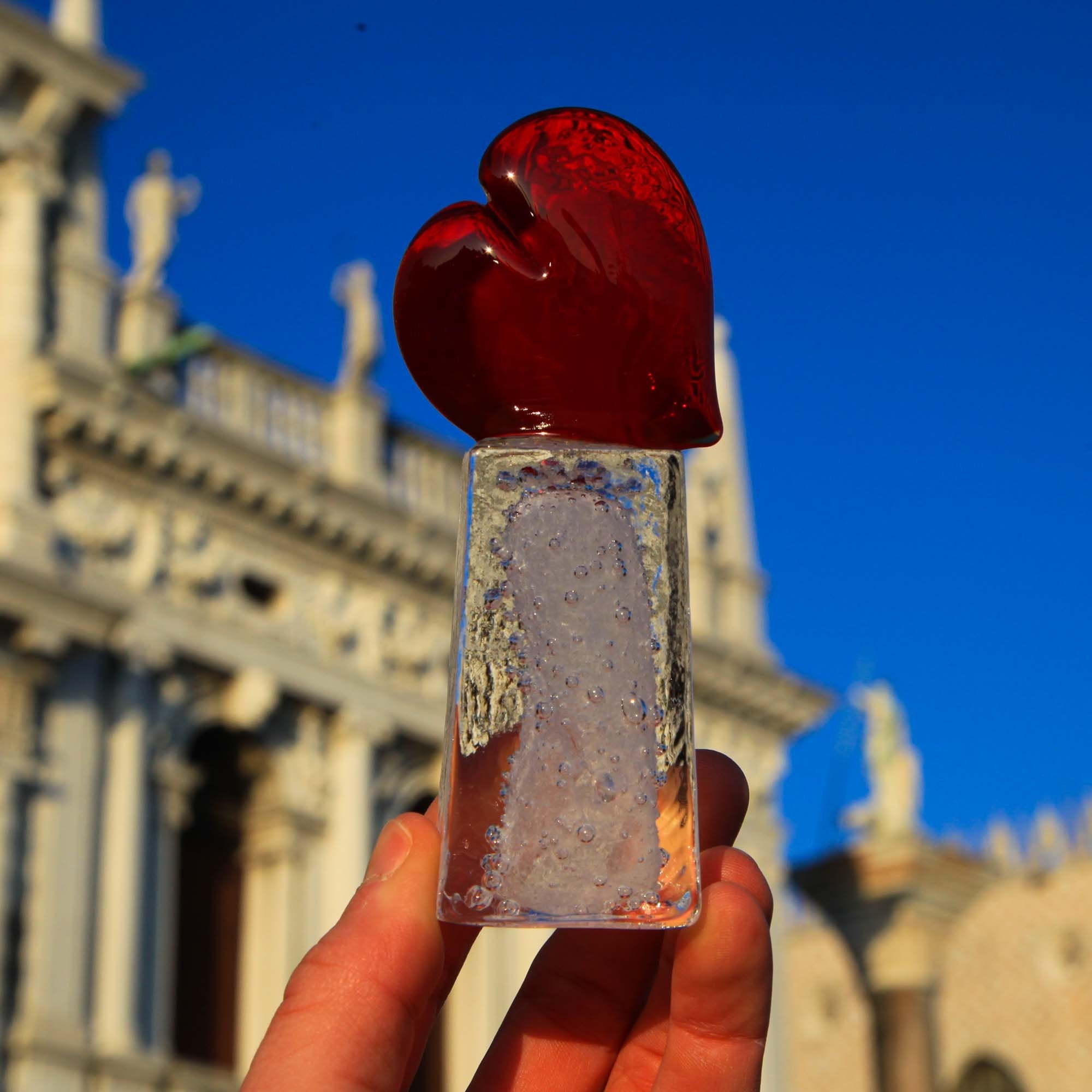 Heart of Ice Tower Love of Venice- Murano Glass